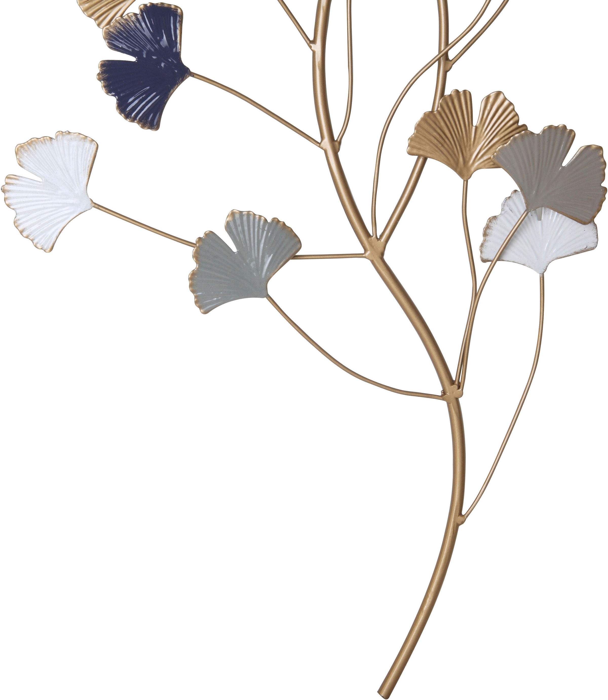 OTTO home Wanddekoobjekt »Gingko Blätter, florale Dekoration« hochwertige Wanddeko, aus Metall, ca.91cm hoch