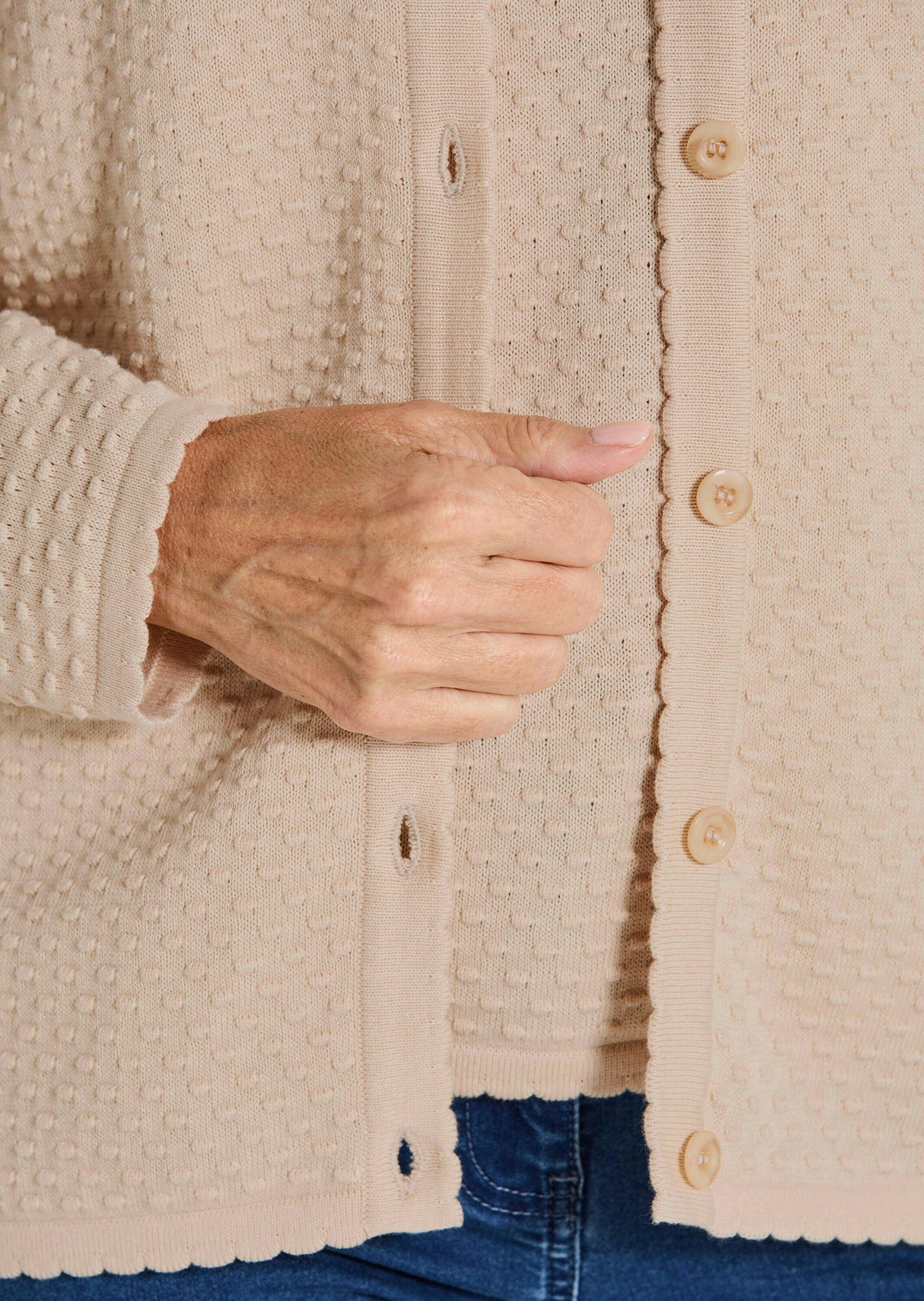 GOLDNER Strickjacke »Baumwoll-Feinstrickjacke, Langarm«