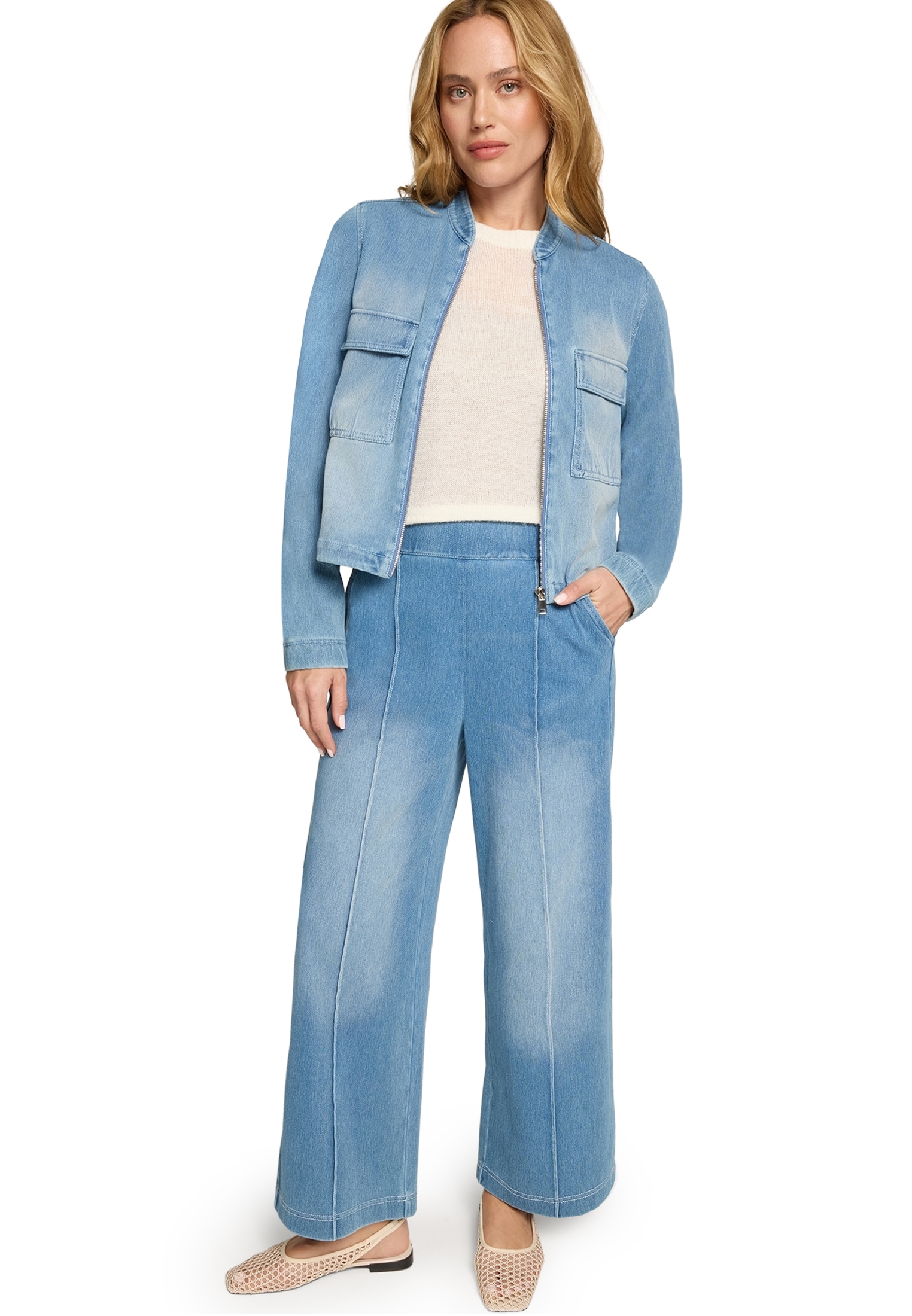 Zero Jeansblazer »Jeansjacke mit Reißverschluss«