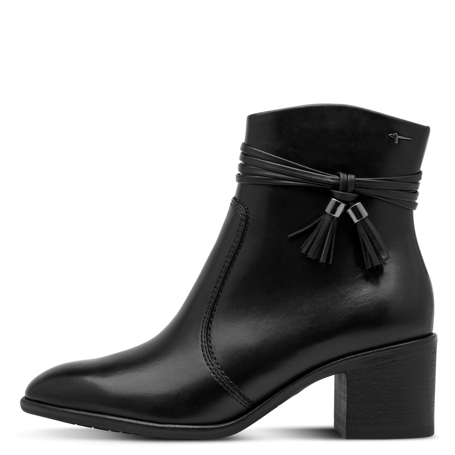 Tamaris Stiefelette  Blockabsatz, Ankleboots mit Zierriemen und Fransen