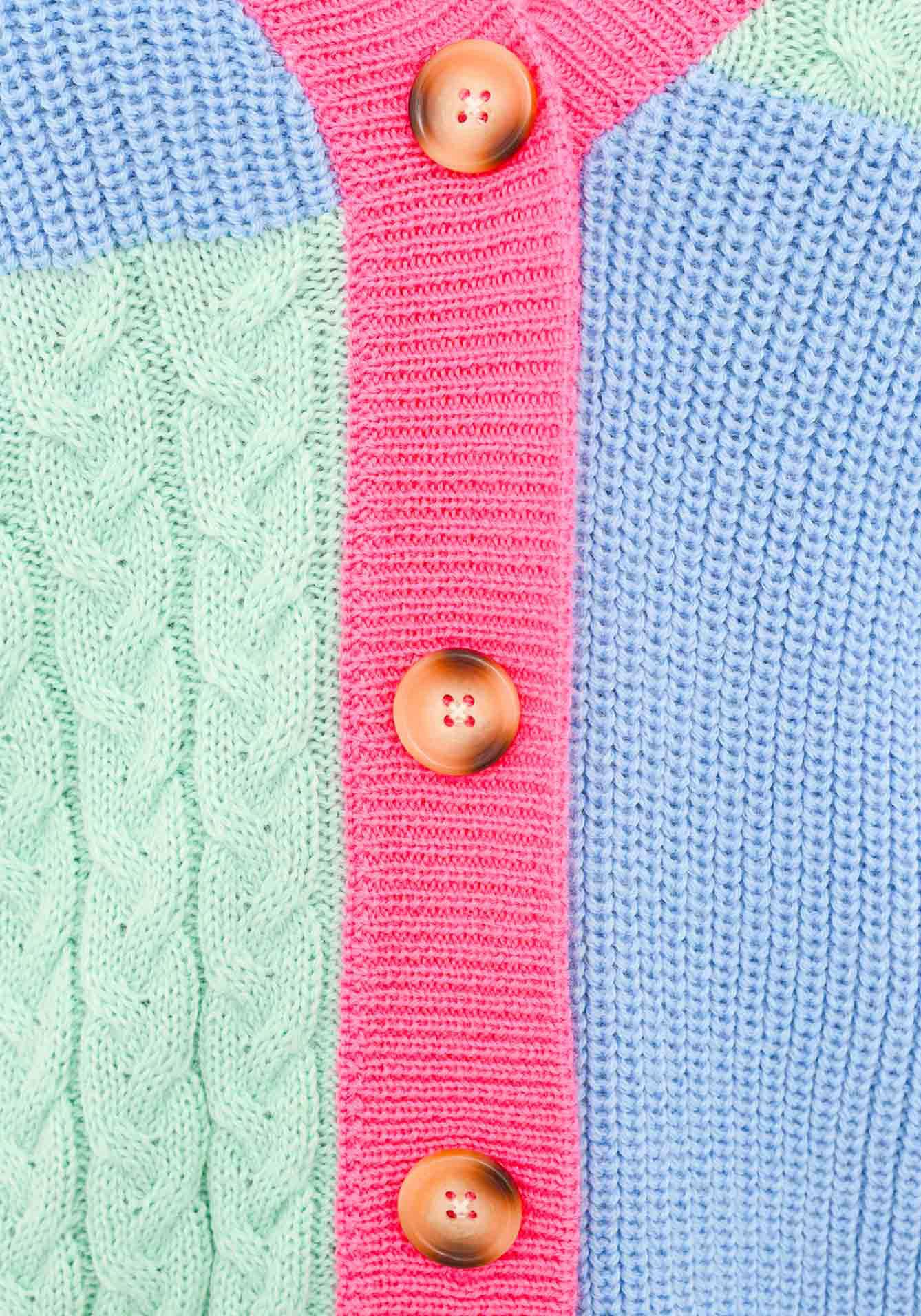 Zwillingsherz Cardigan »"Color Mix"«, "Color Mix" mit Knöpfen, Colorblock und Wollanteil