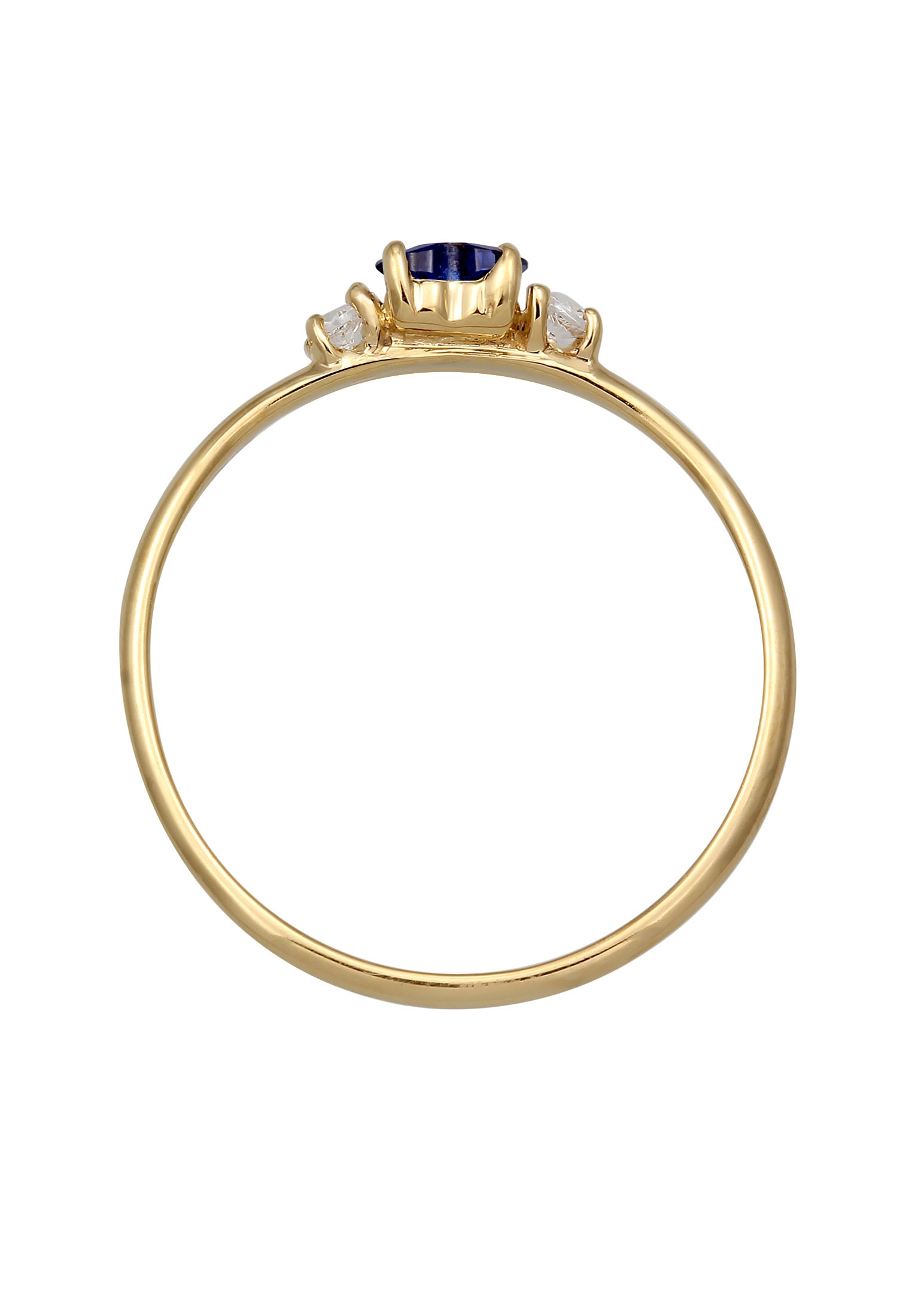 Elli Silberring »Ring Damen Ring Herz Zirkonia Liebe Verlobung 925 Silber vergoldet«