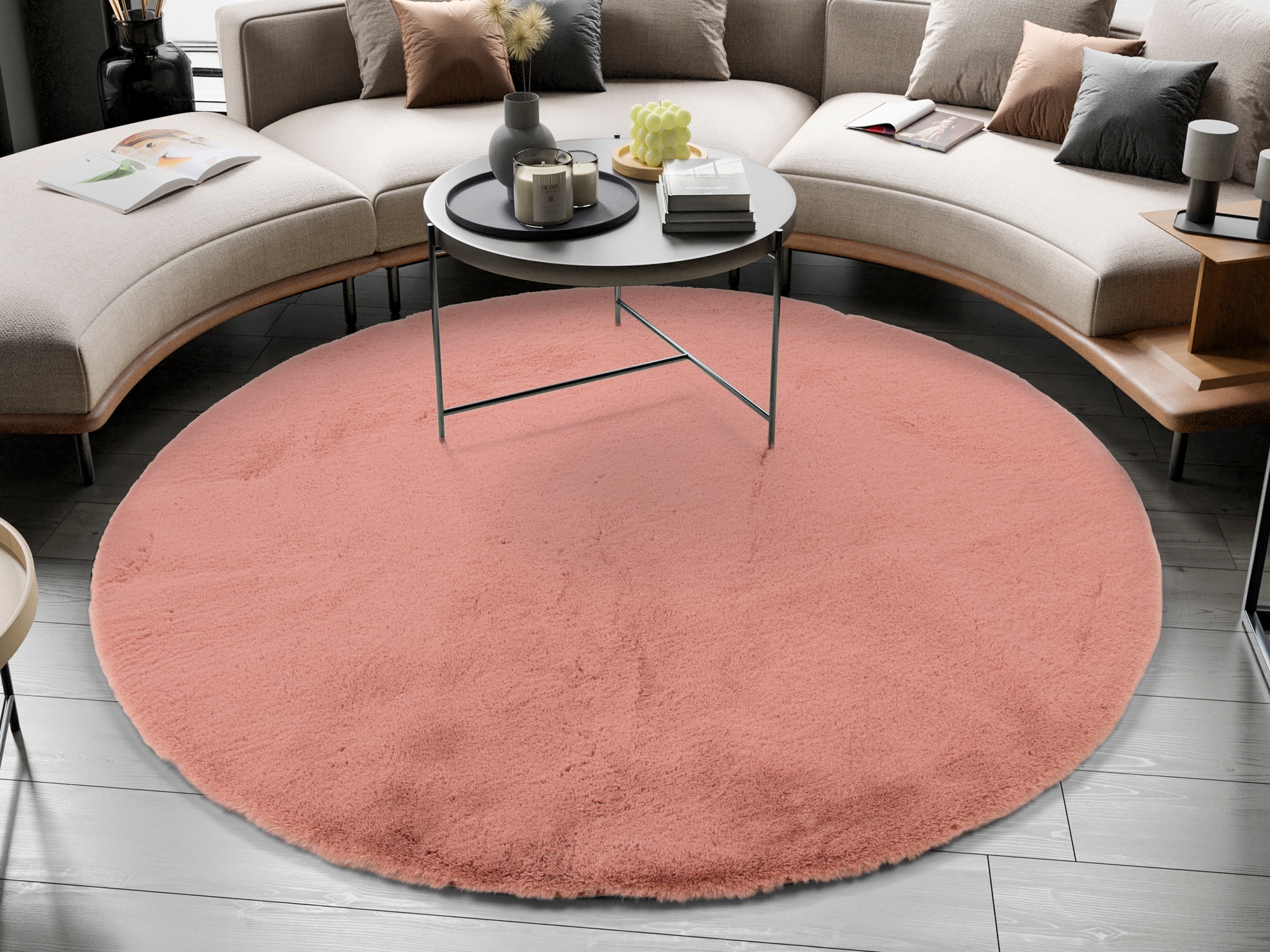 OCI DIE TEPPICHMARKE Teppich »ROCKY SOFT«, rund, 35 mm Höhe, Kunstfell, weich, kuschelig, maschinell gewebt, waschbar
