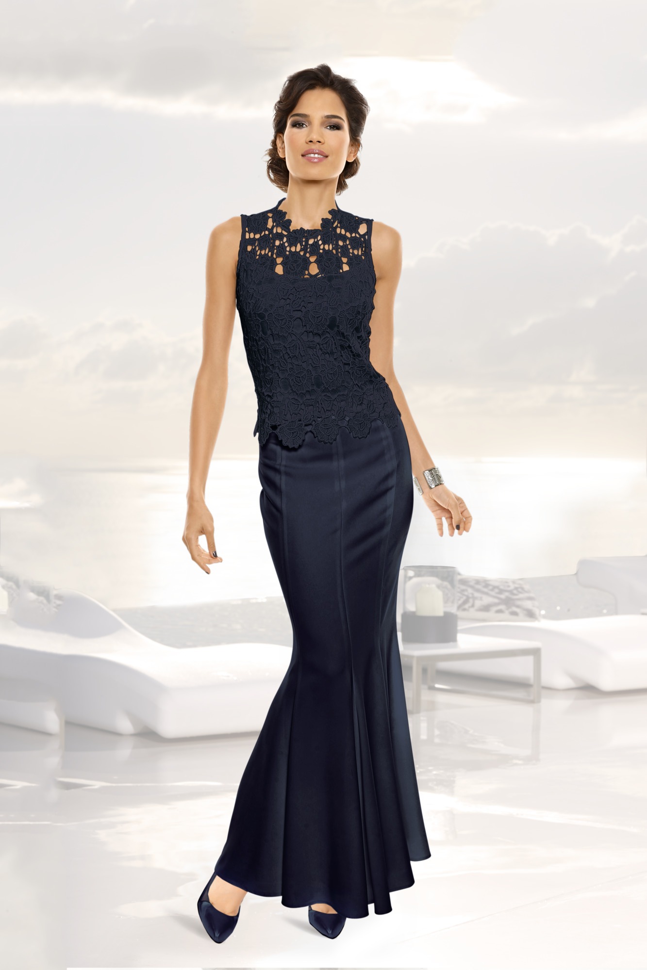 PATRIZIA DINI by Heine Spitzentop, teilweise transparent