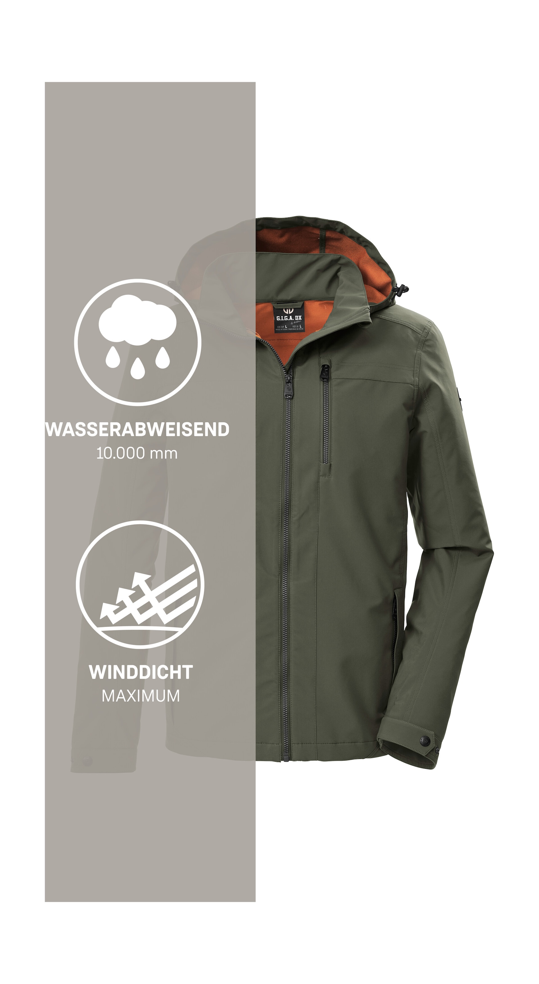G.I.G.A. DX by killtec Softshelljacke »GS 108 MN SFTSHLL JCKT« Wasserabweisende Softshelljacke mit abnehmbarer Kapuze