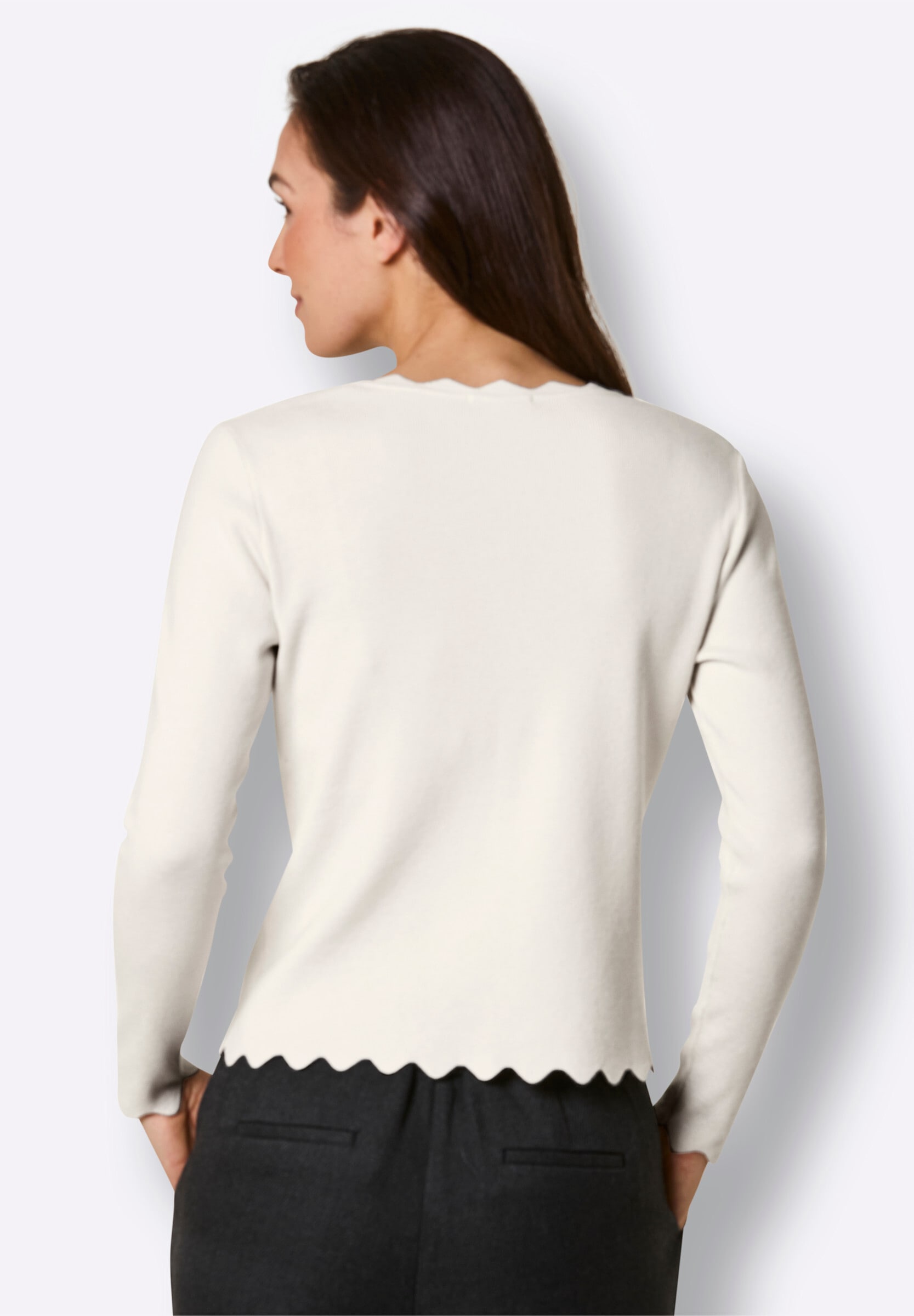 creation L Strickpullover »Seiden-Viskose-Pullover Langarm-Pullover mit abnehmbarer Spange«