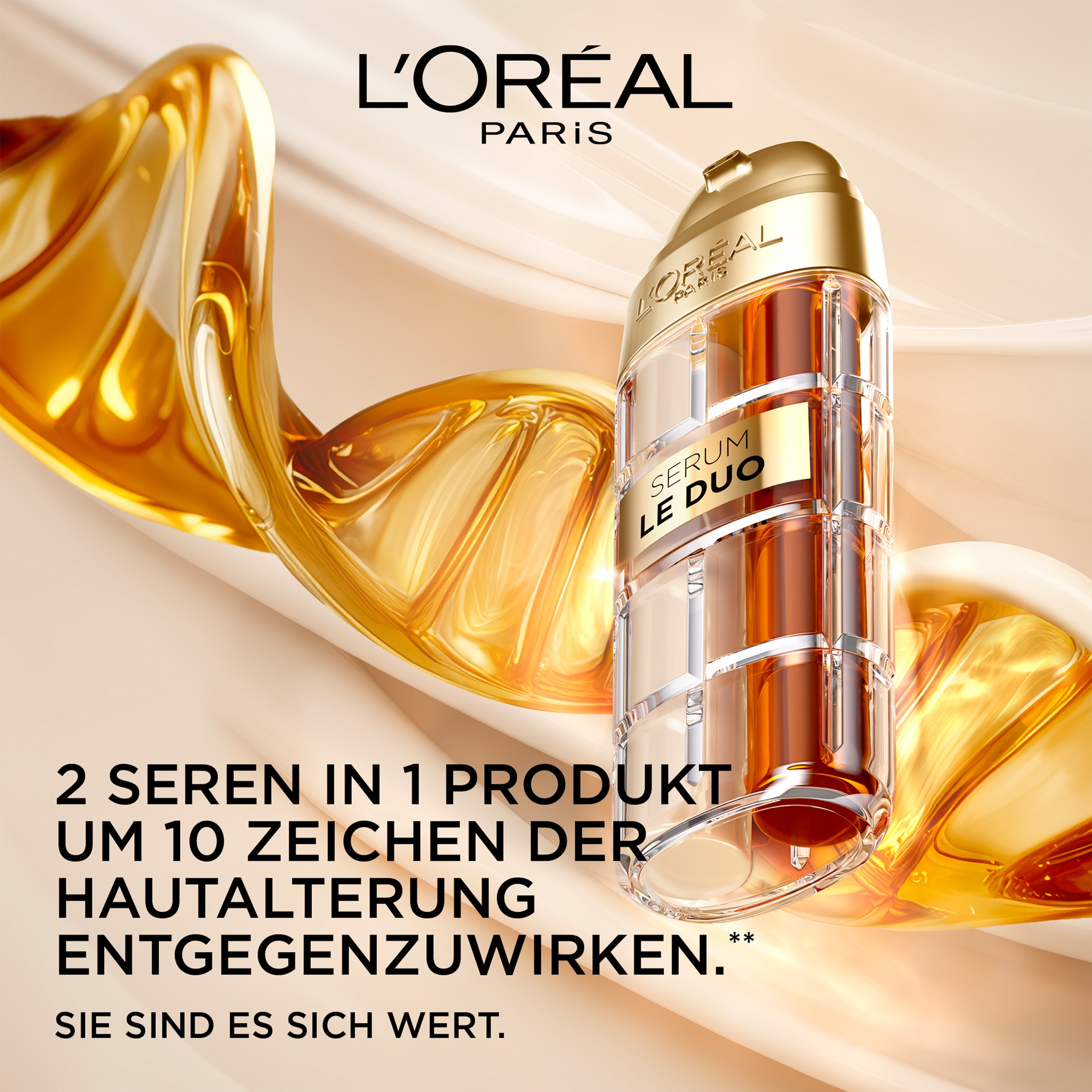 L'ORÉAL PARIS Gesichtsserum »AGE PERFECT ANTI-AGING SERUM LE DUO« intensive Pflege, mildert Falten, kräftigt die Haut