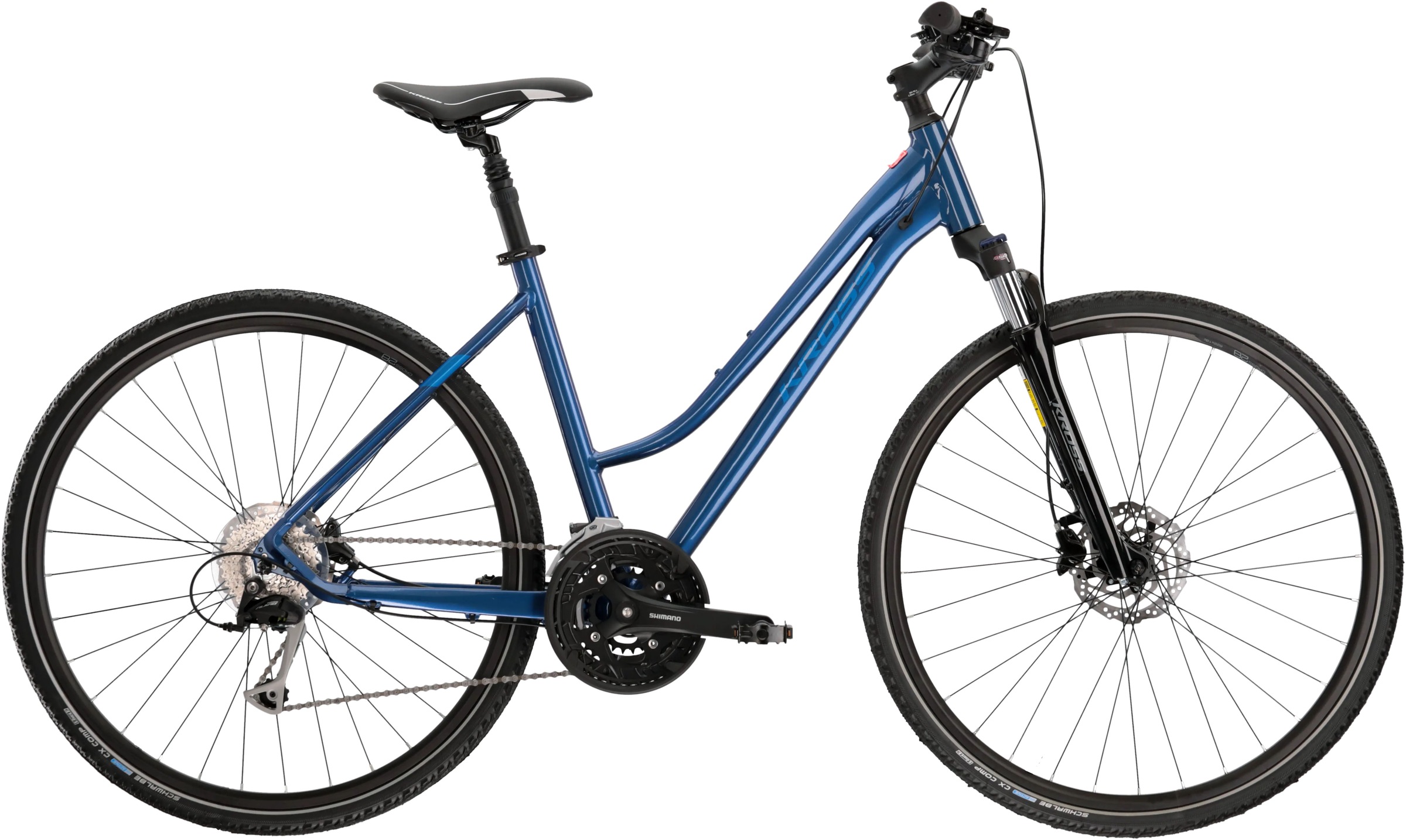 Kross Crossrad »KROSS Crossbike Evado 6.0 28" blau 27 Gänge« 27 Gang Shimano Alivio M3100 Schaltwerk Kettenschaltung in blau, Größe 28 Zoll (71,12...