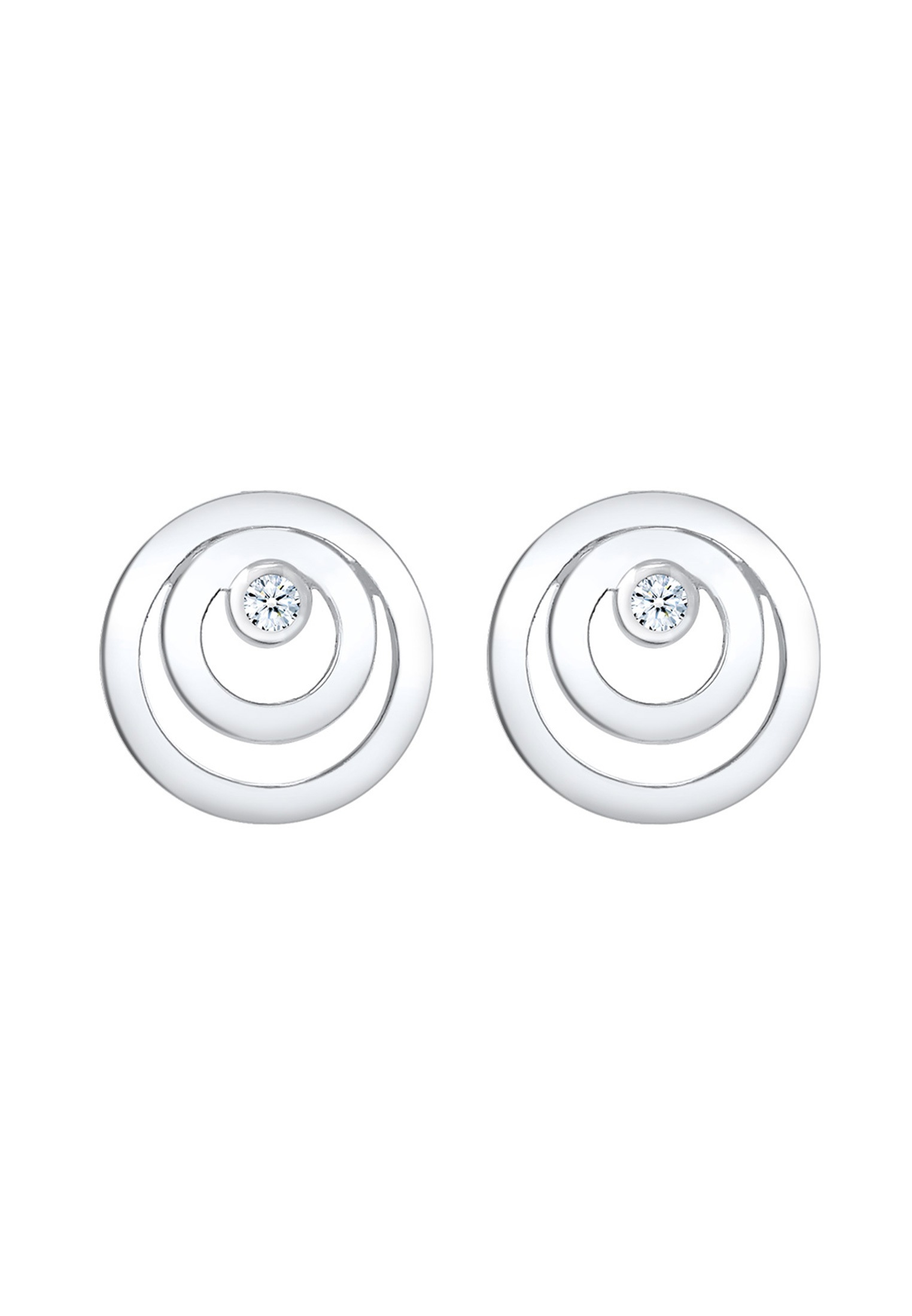 Elli DIAMONDS Paar Ohrstecker »Ohrringe Ohrstecker Kreis Diamant Weiß (0.03ct) 925 Sterling Silber«