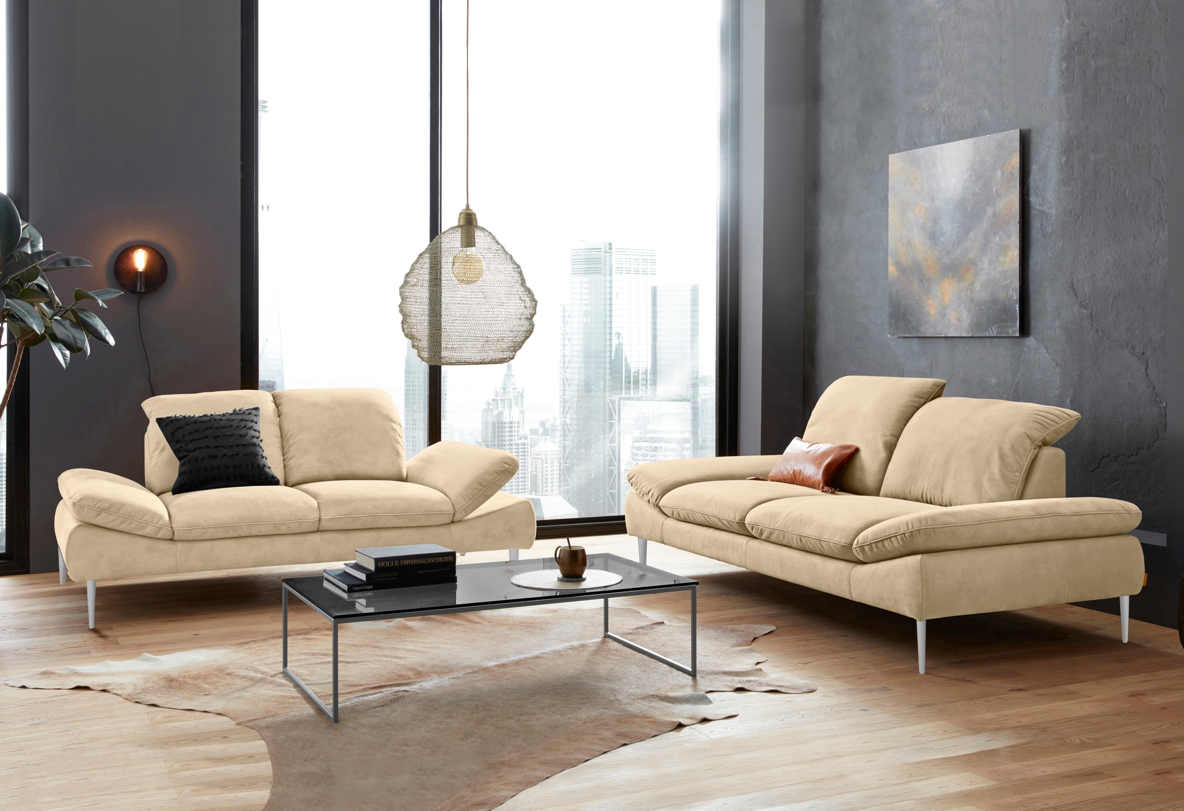 W.SCHILLIG 2-Sitzer »enjoy&MORE« mit Sitztiefenverstellung, Füße silber matt, Breite 202 cm