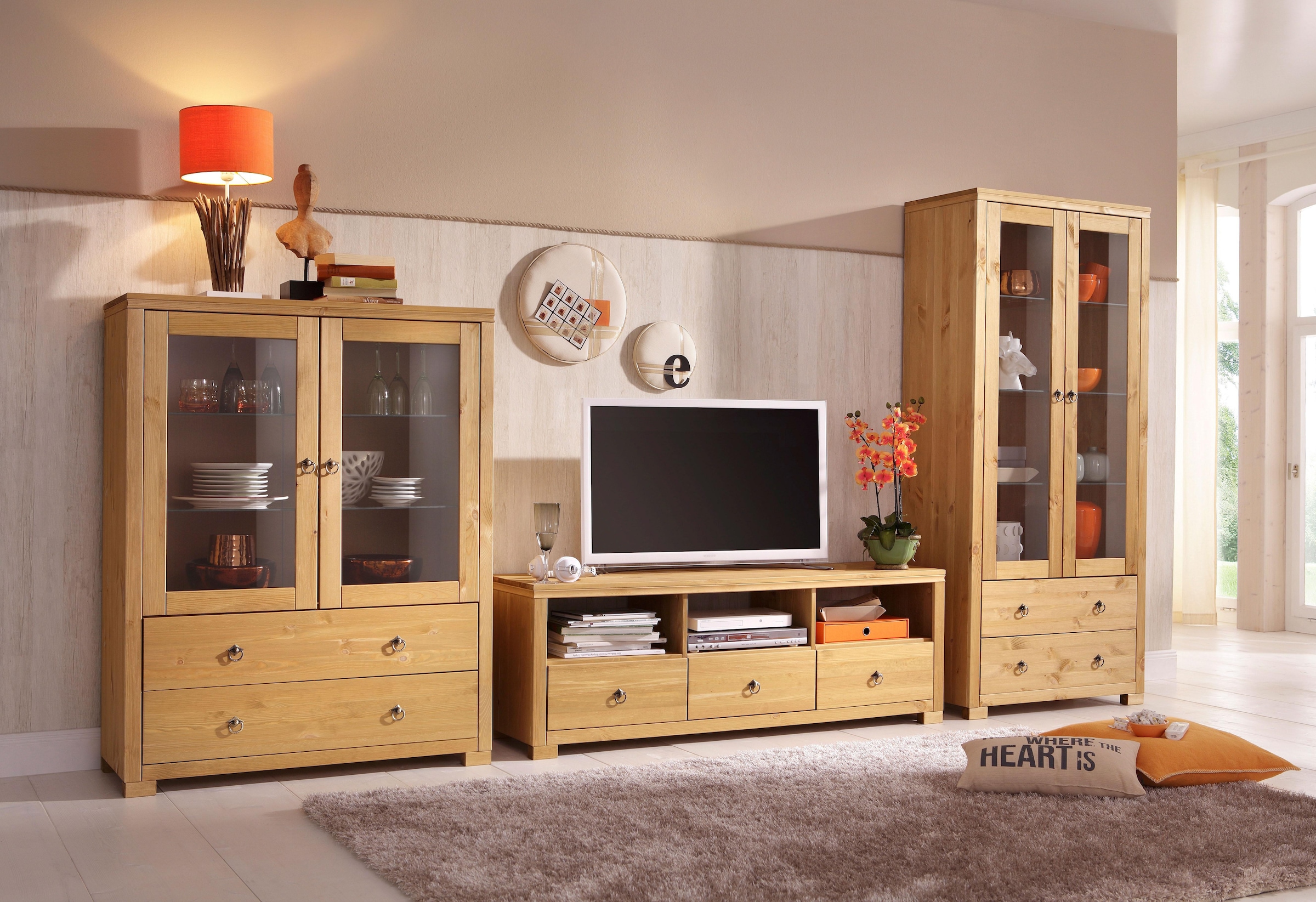 Home affaire Wohnwand und bestehend aus (Set, OTTO bei St.), 1 1 TV-Lowboard Highboard, 3 bestellen 1 »Gotland«, Vitrine