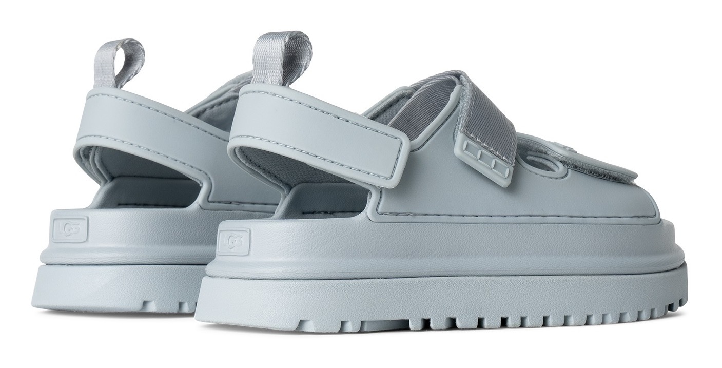 UGG Badesandale »K GOLDENGLOW«, Sommerschuh, Poolslides, Plateauabsatz, mit Klettverschluss