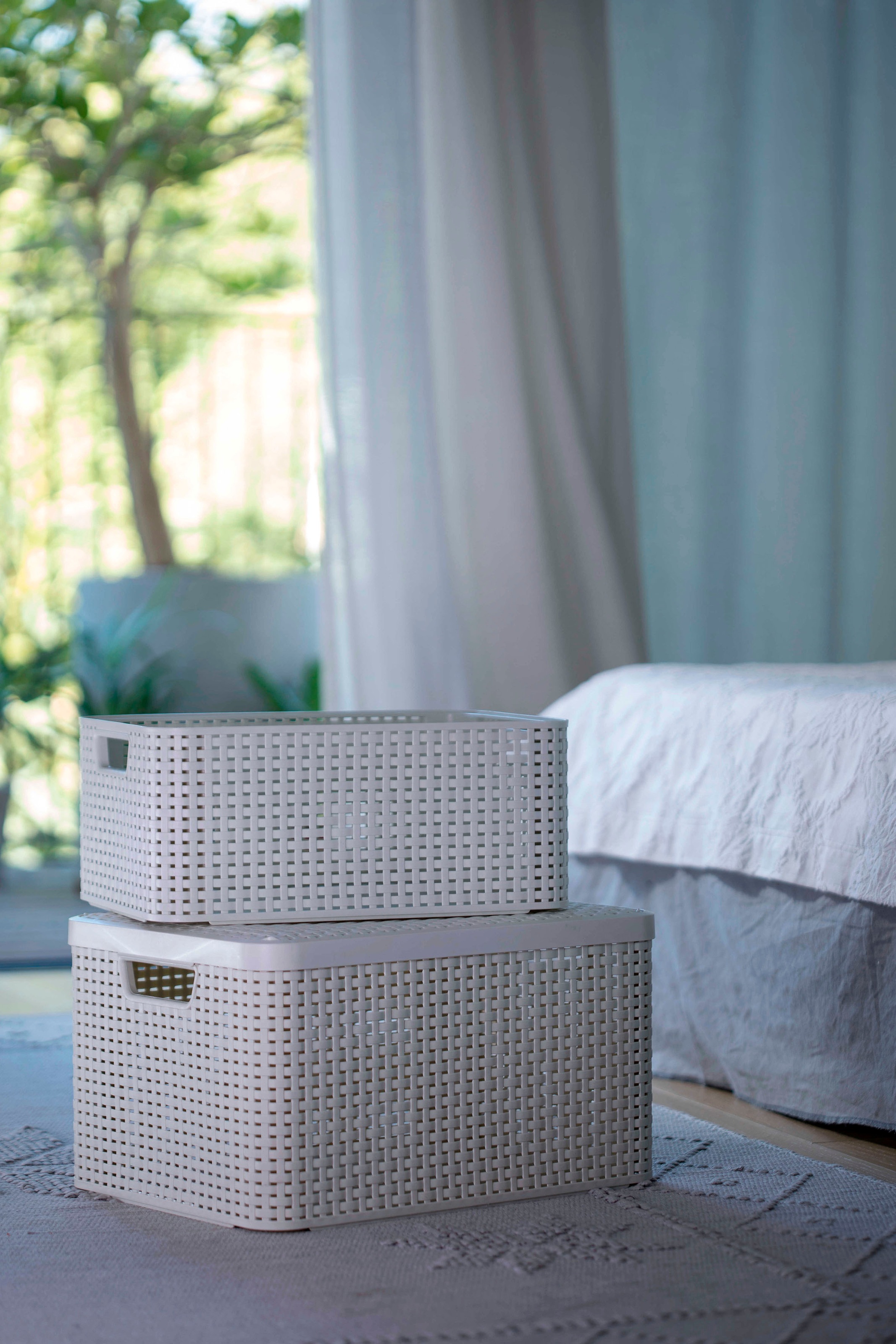 Curver Organizer »Style Box L+M+S«, (Set, 3 St.), Aufbewahrungsbox, stapelbar mit und ohne Deckel