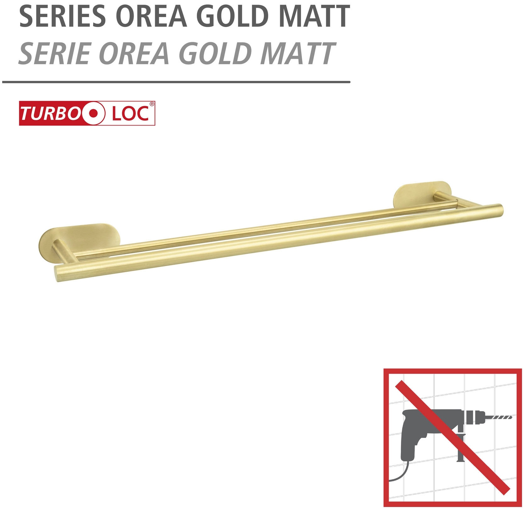 WENKO Handtuchstange »Turbo-Loc® Duo Orea«, Befestigen ohne Bohren