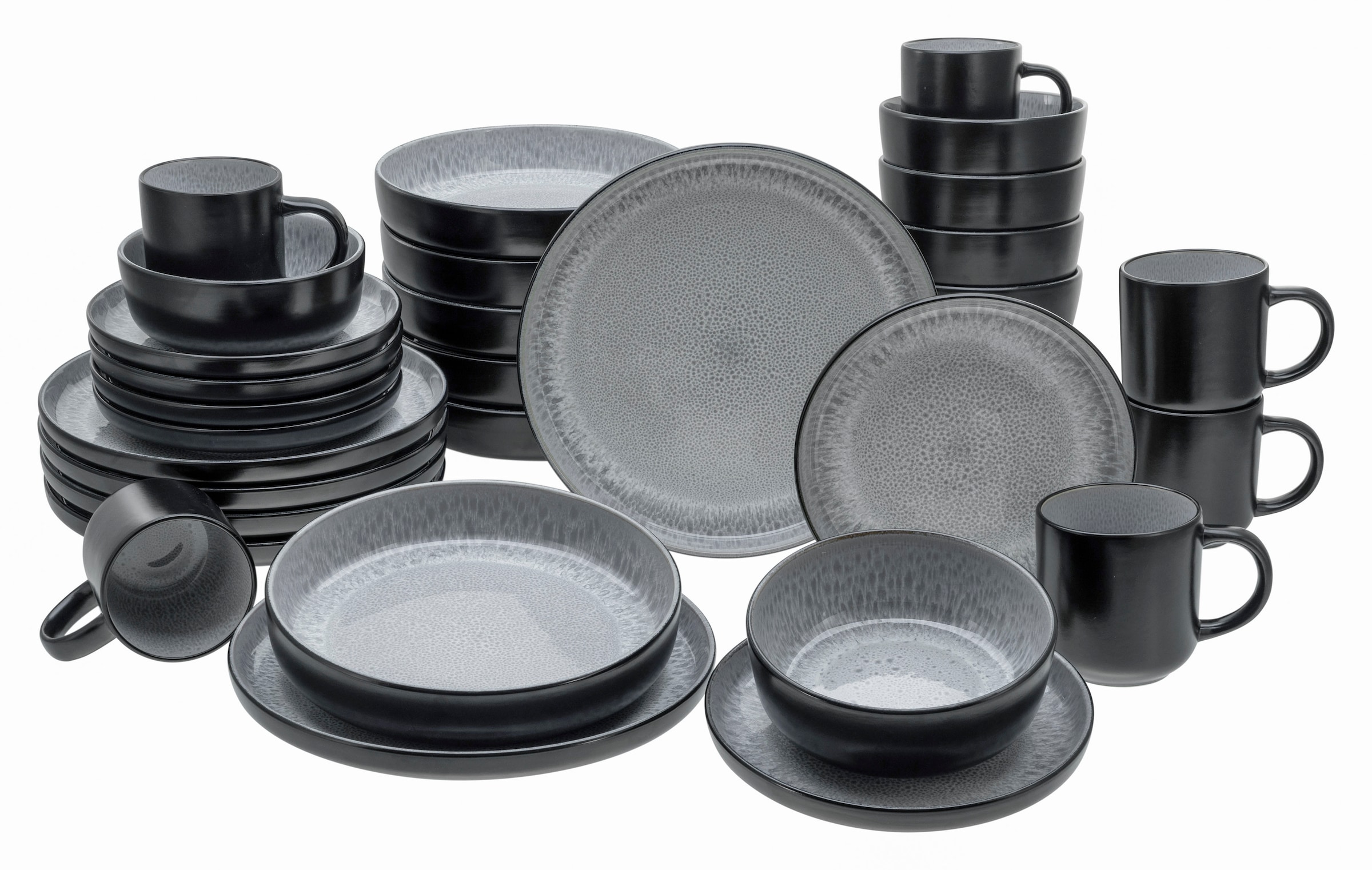 CreaTable Kombiservice »Nordic Fjord«, (Set, 30 tlg.), je 6 Speiseteller, Suppenteller, Dessertteller, Schalen, Kaffeebecher