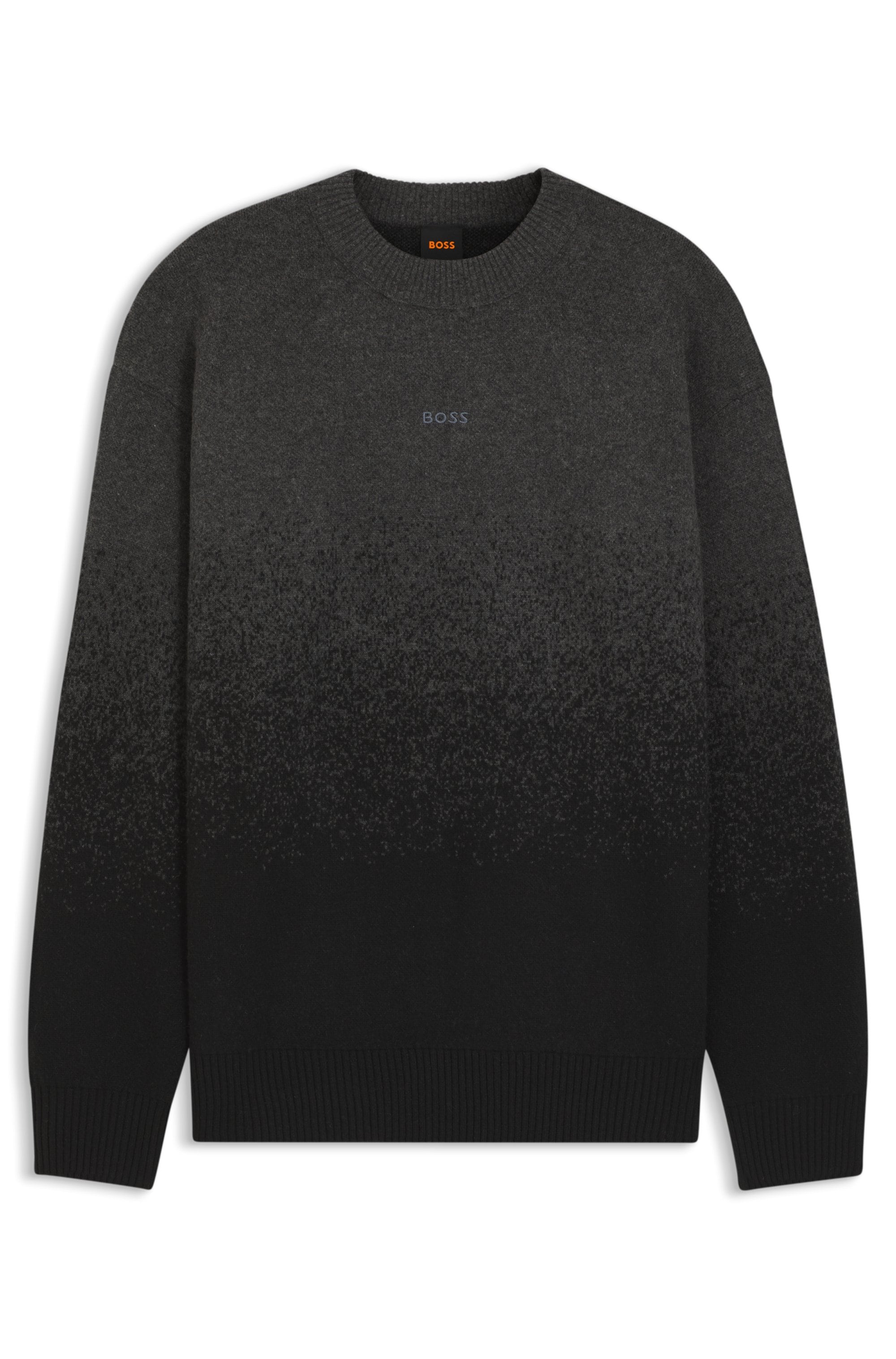 BOSS ORANGE Jacquardpullover »Kalbrush« Rundhalsausschnitt, Relaxed Fit, Jacquard-Strick mit Farbverlauf
