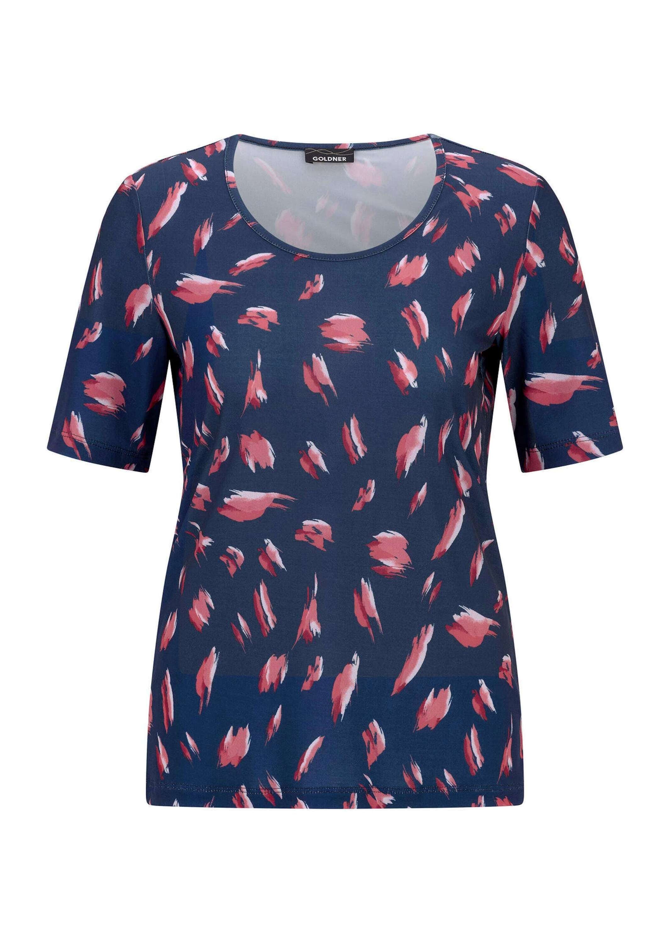 GOLDNER Kurzarmshirt »Kurzgröße Sommershirt mit Tupfenmuster« stretchbequemer Jersey