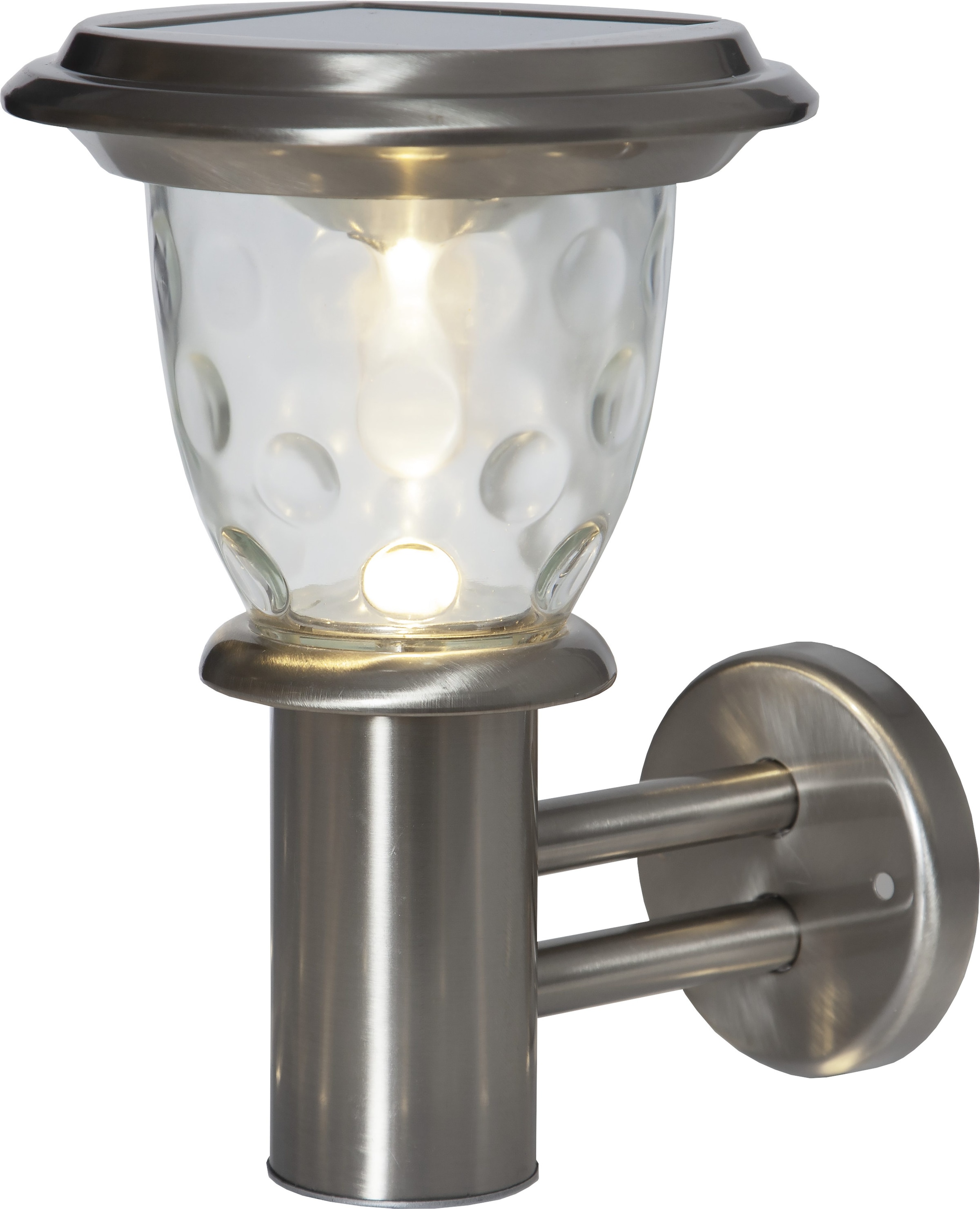 Parforce Traditional Hunting LED Solarleuchte »Solar-Wandleuchte Pireus« LED-Board 1 Stk. Warmweiß Bubbly-Glass-Effekt, 20 lm, Dämmerungssensor
