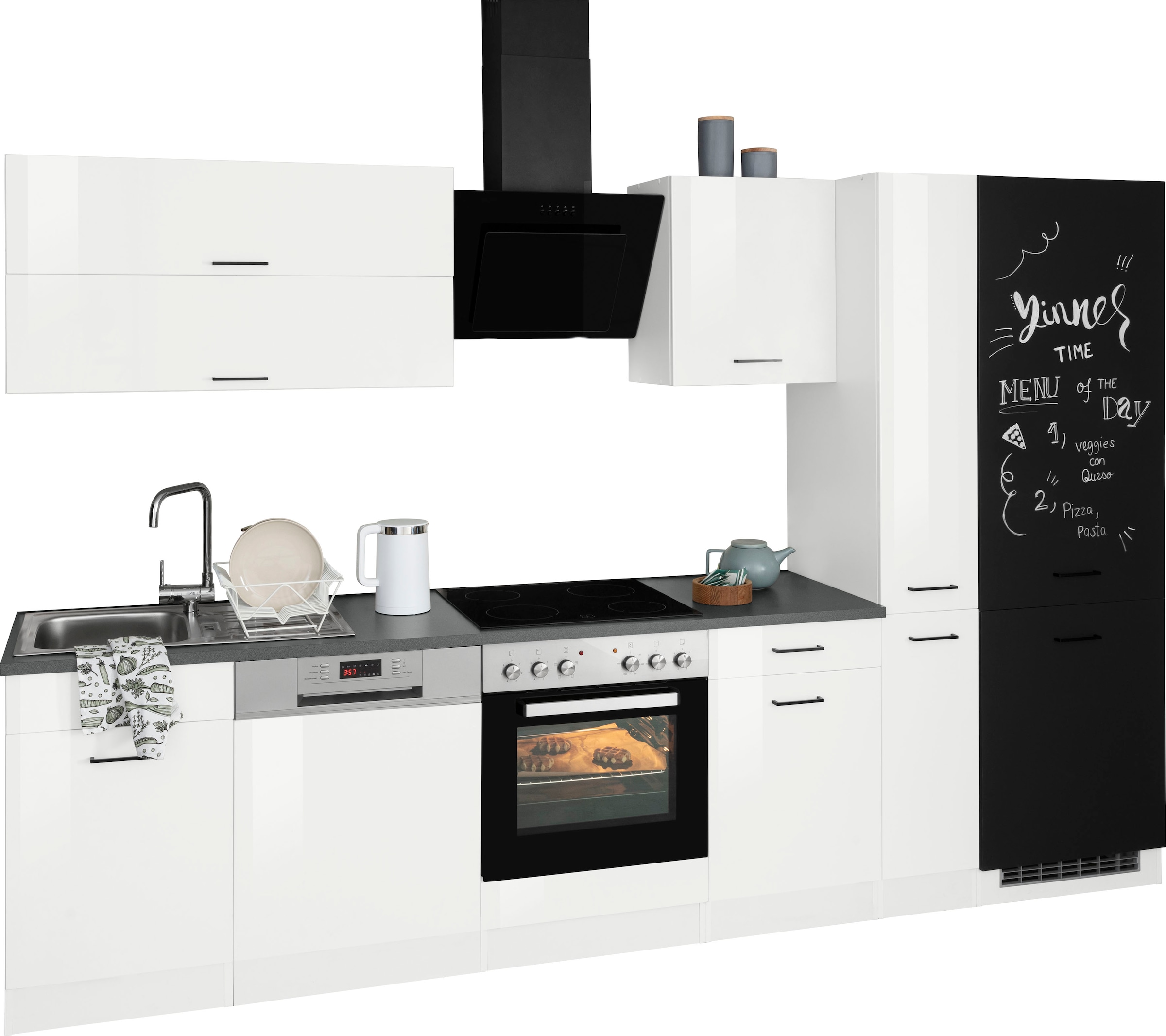 KOCHSTATION Küchenzeile »KS-Trier« mit E-Geräten, Breite 310 cm