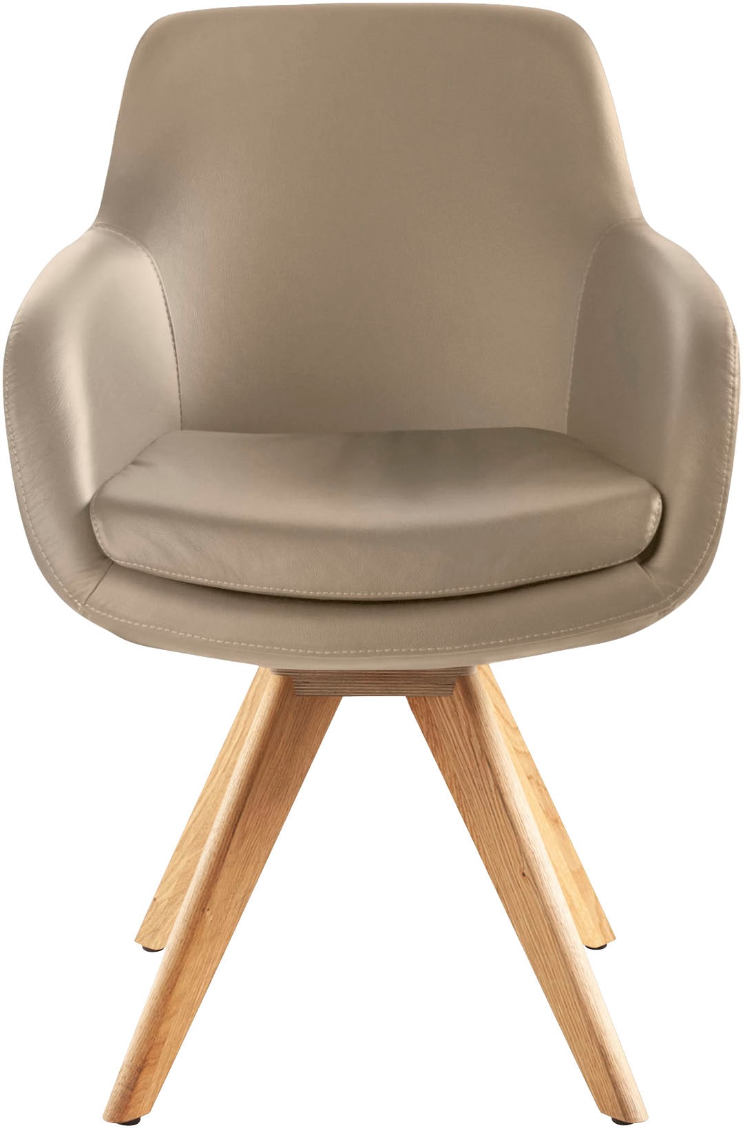 Musterring Esszimmerstuhl »Tavia«, (Set), 2 St., Echtleder, Stativgestell Eiche Bianco, Drehfunktion optional, diverse Farben