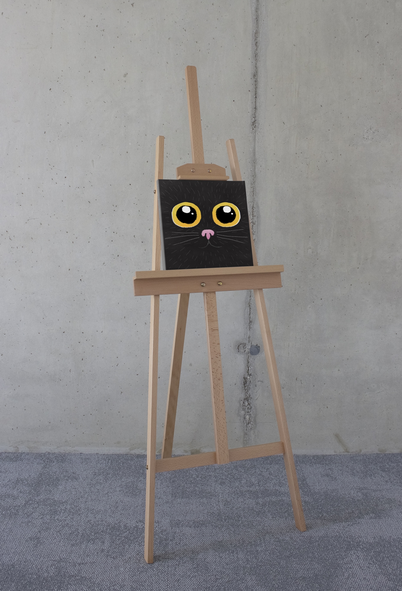 Komar Leinwandbild »Black Cat«, (1 St.), 30x30 cm (Breite x Höhe), Keilrahmenbild