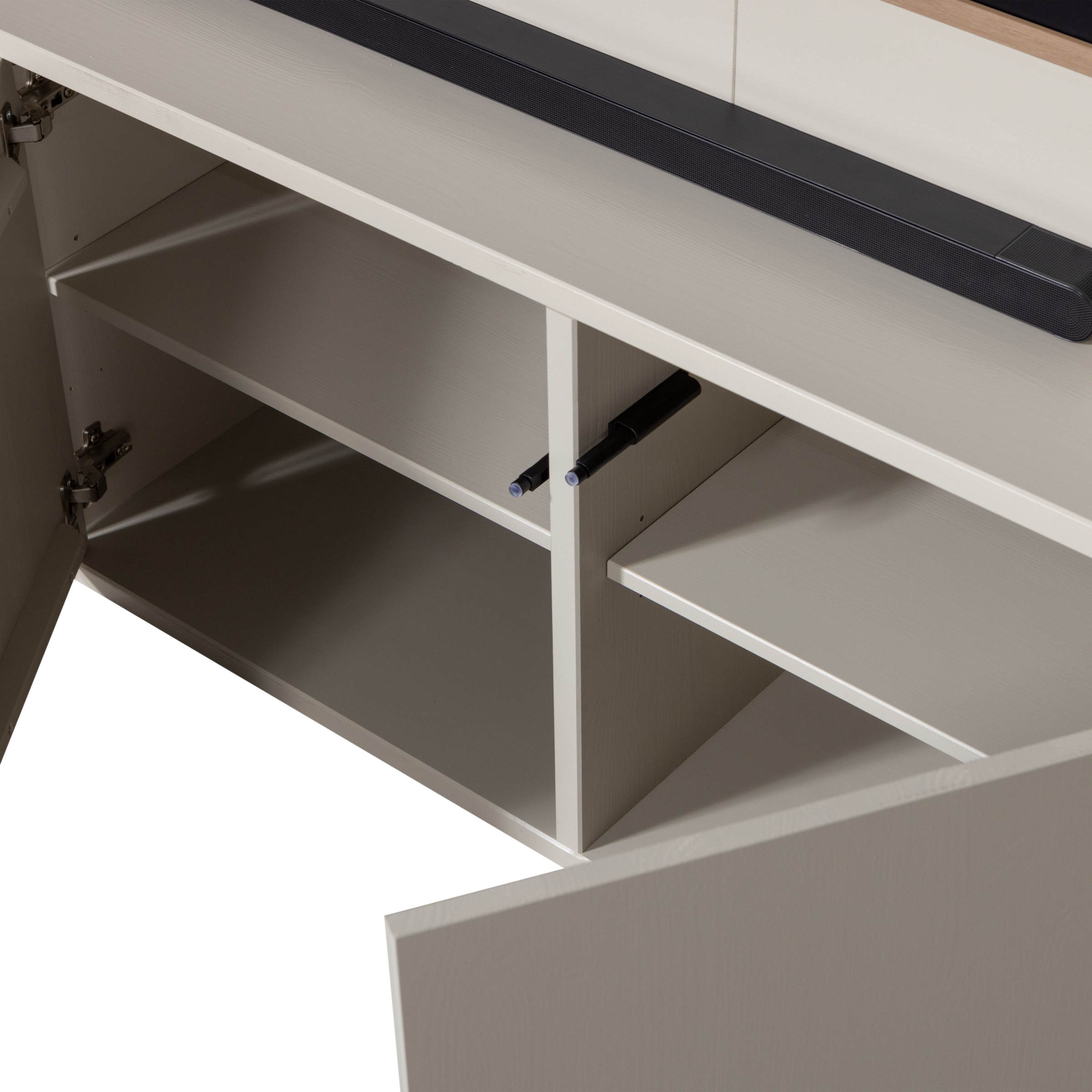 WOOOD Wohnwand »Meggy FSC®-Kiefernholz mit Druckmechanismus B 160 x D 40 x H 215 cm«