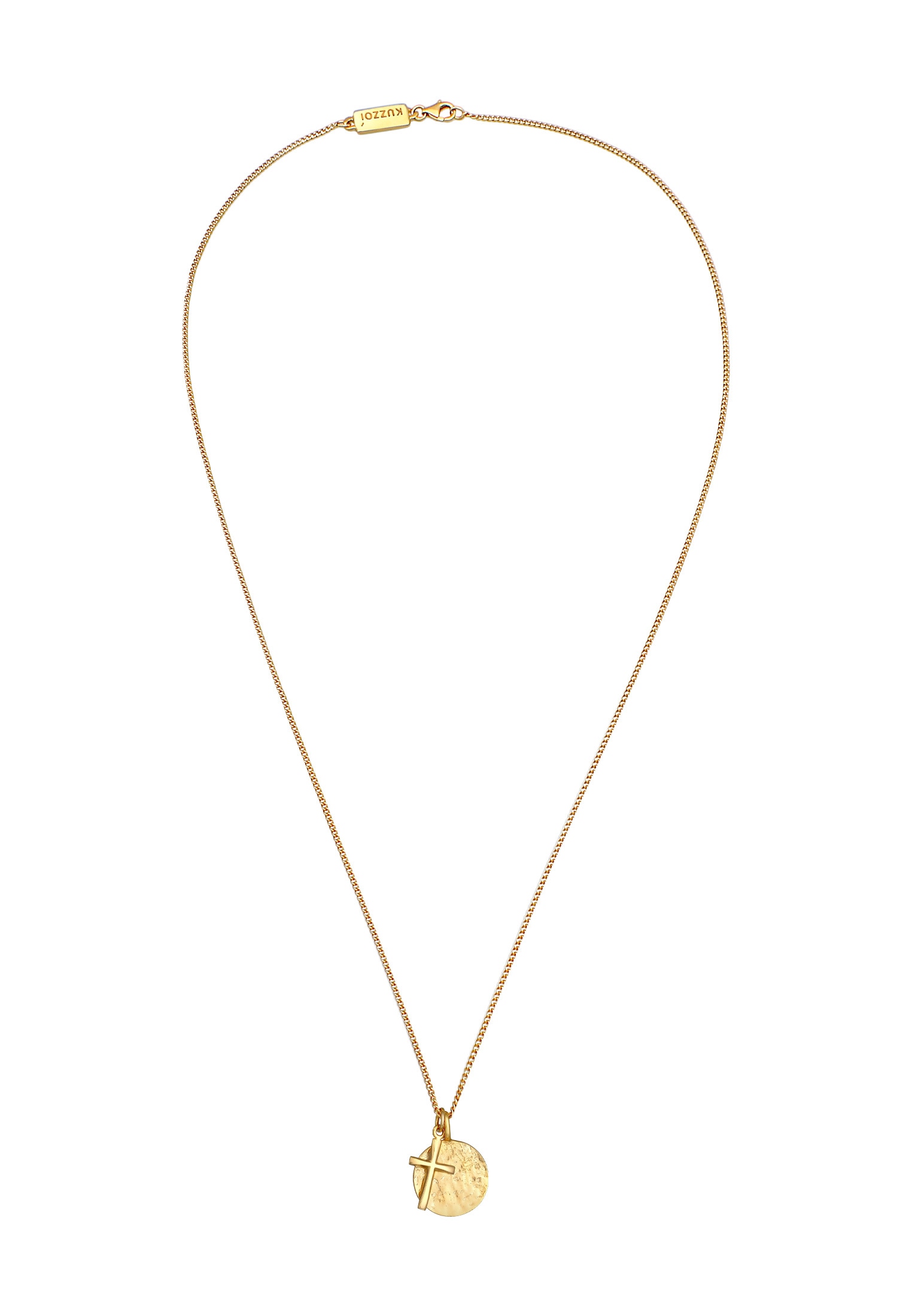 Kuzzoi Lange Kette »Halskette Herren Coin Antik Kreuz Trend Modern 925 Silber«