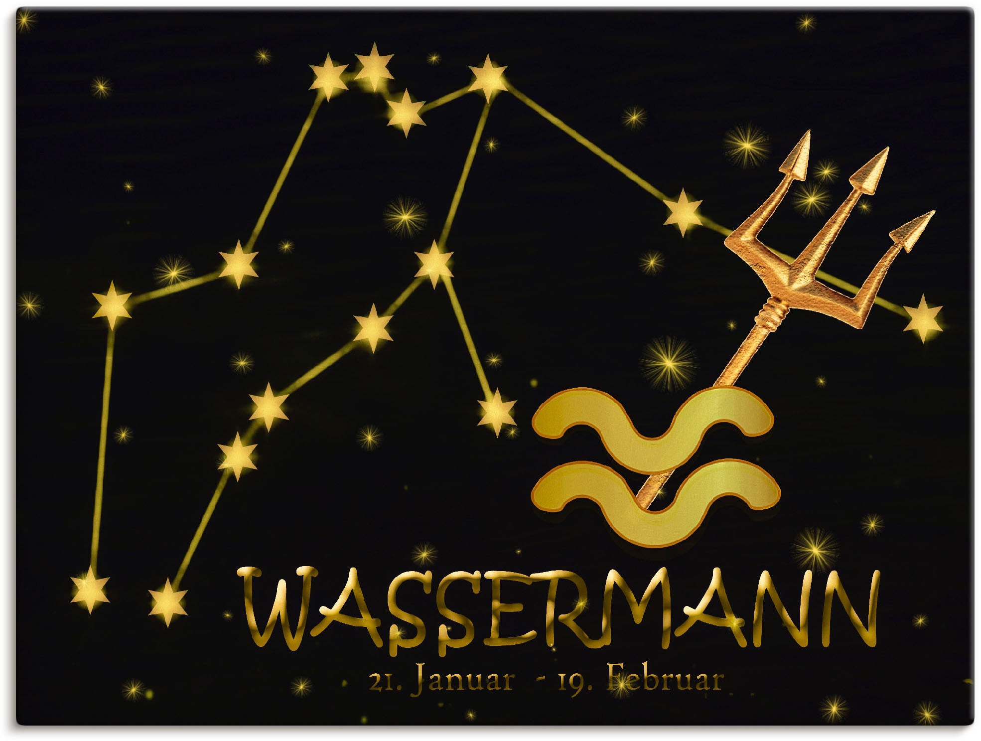 Artland Wandbild »Sternzeichen - Wassermann«, Bilder von Sternzeichen, (1 St.), als Alubild, Leinwandbild, Wandaufkleber oder Poster in versch. Größen