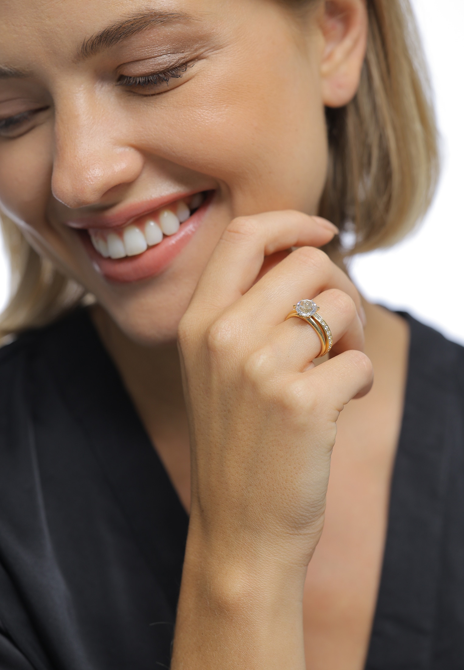Elli Ring-Set »Ring Kristalle Eternity (2 tlg) 925 Silber«