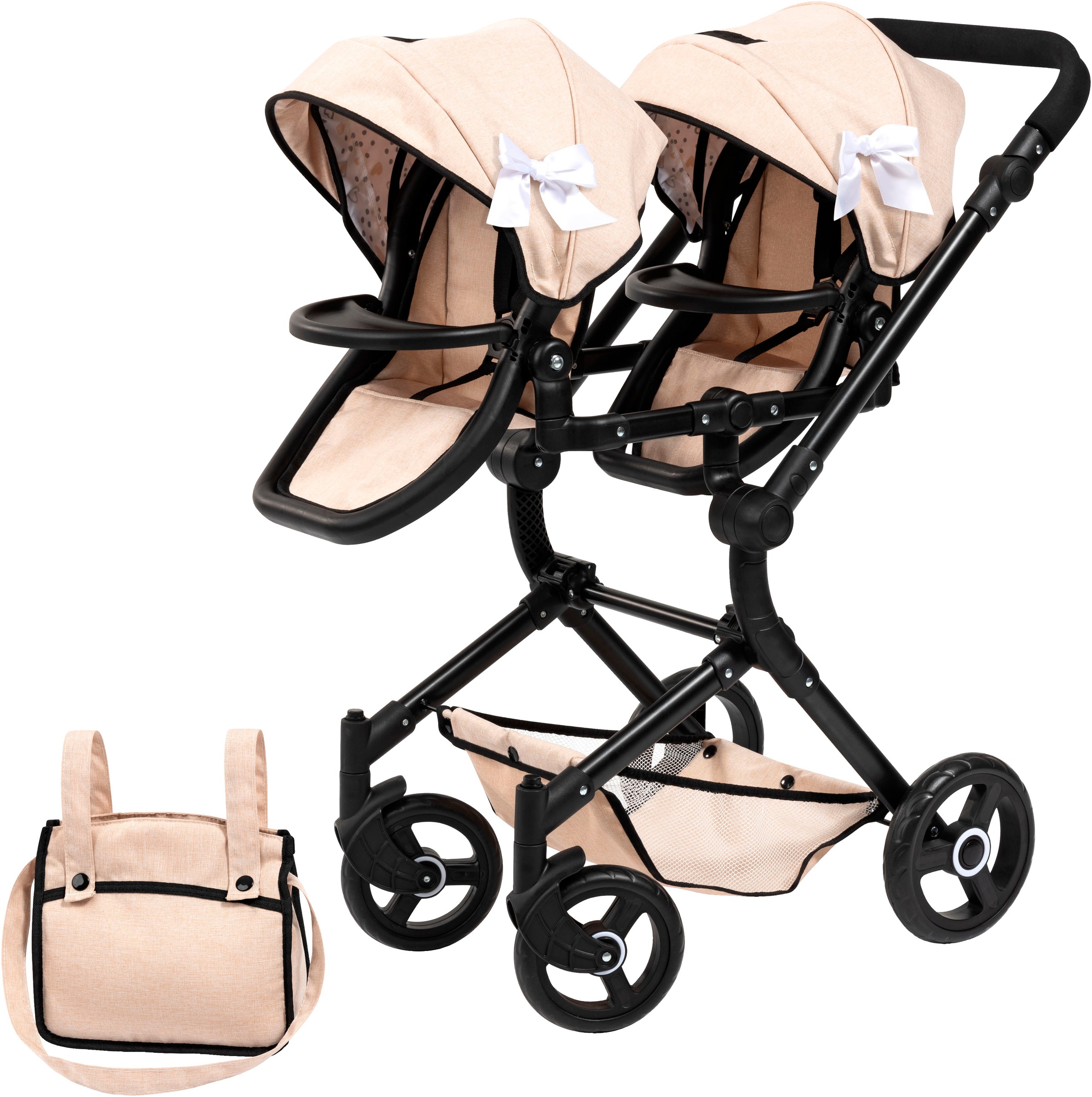 Bayer Puppen-Zwillingsbuggy »Twin Neo« mit Wickeltasche