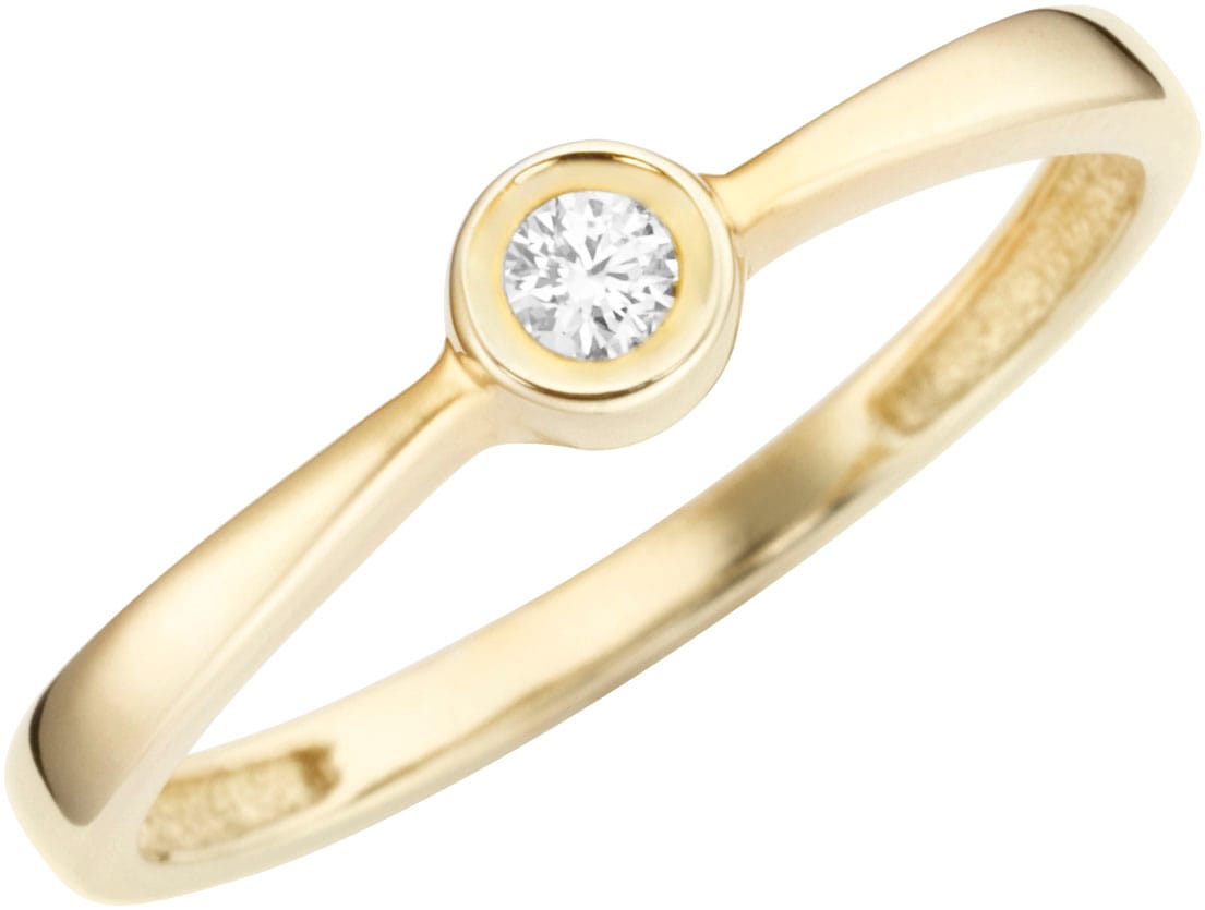 Fingerring »Schmuck Geschenk Gold 375 Damenring Verlobungsring Goldring Solitär«, mit...