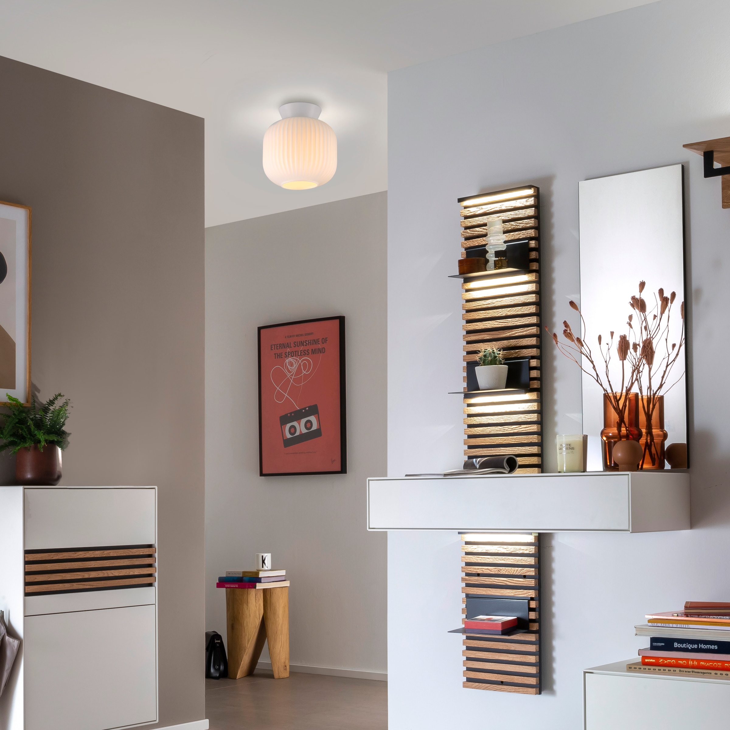 SCHÖNER WOHNEN-Kollektion LED Deckenleuchte »NAMI« E27 1 Stk. SCHÖNER WOHNEN Kollektion, geriffeltes Glas