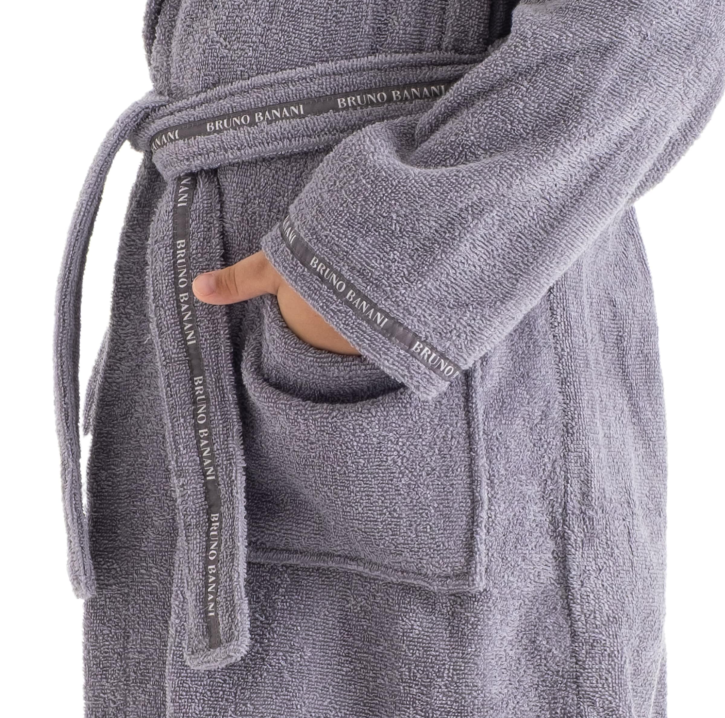 Bruno Banani Kinderbademantel »Danny, Ideal für Zuhause, Schwimmbad oder im Urlaub« 1 Stk. mit Logostreifen, aus 100% Baumwolle