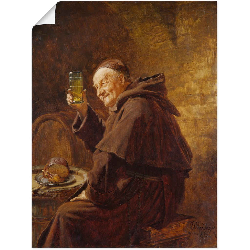 Artland Wandbild »Mönch bei der Weinprobe.«, Mann, (1 St.)