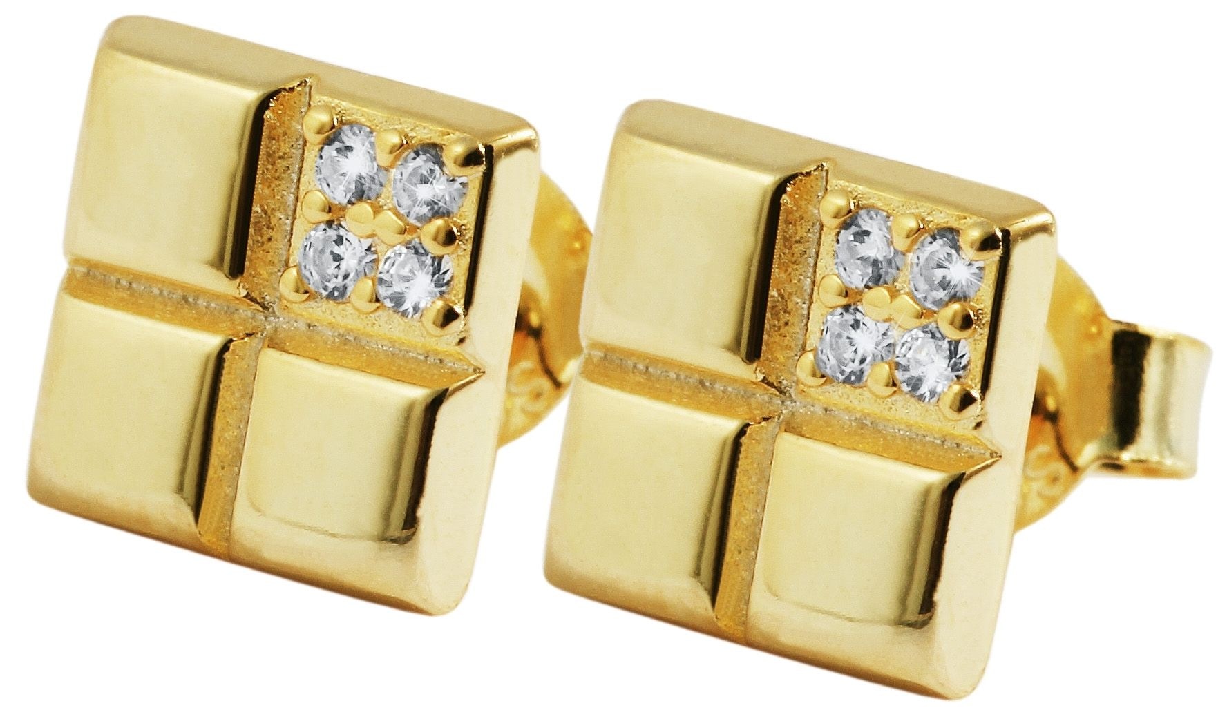 Adelia´s Paar Ohrstecker »Damen Ohrringe ¿ Ohrstecker aus 925 Silber mit Zirkonia«
