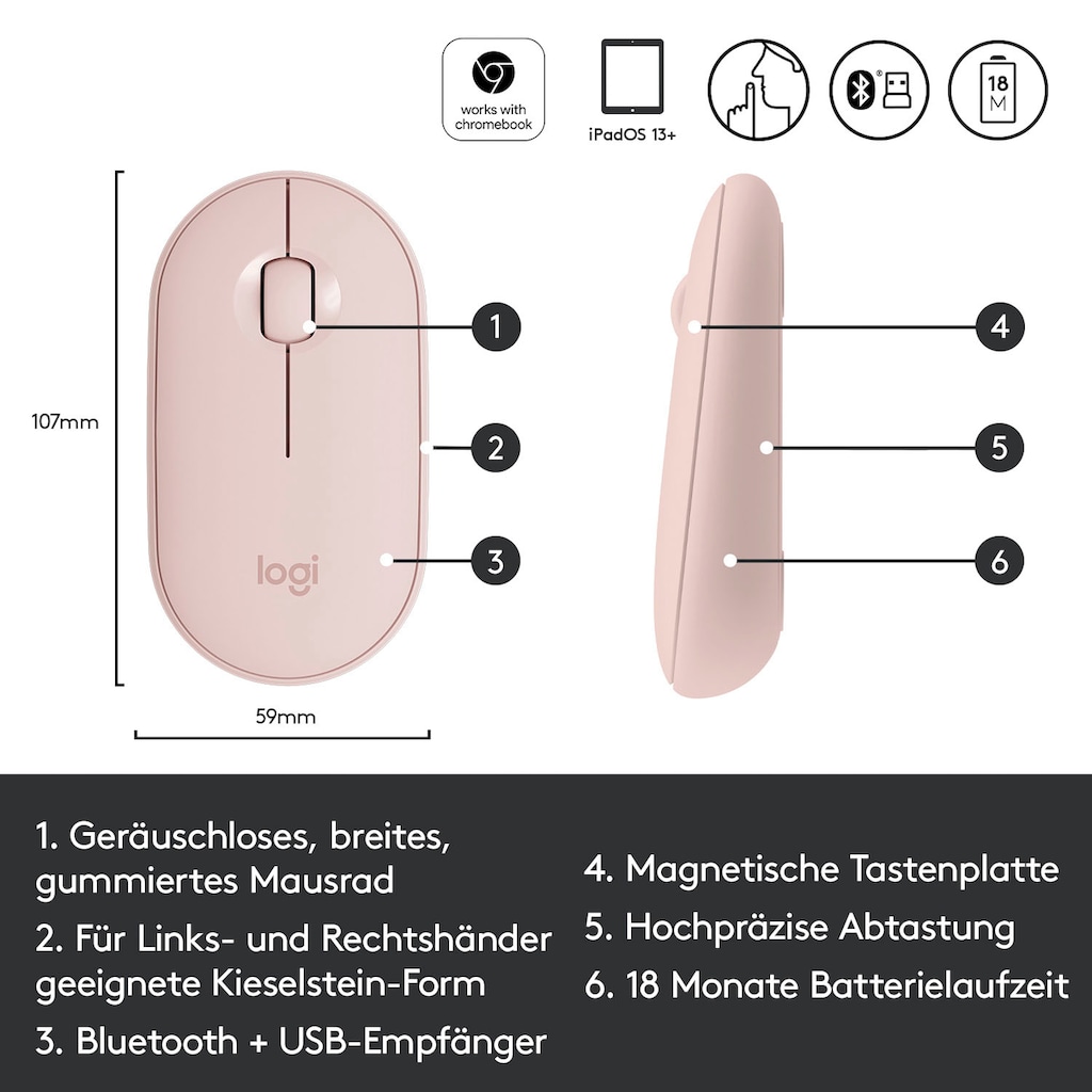 Logitech Maus »Pebble M350«