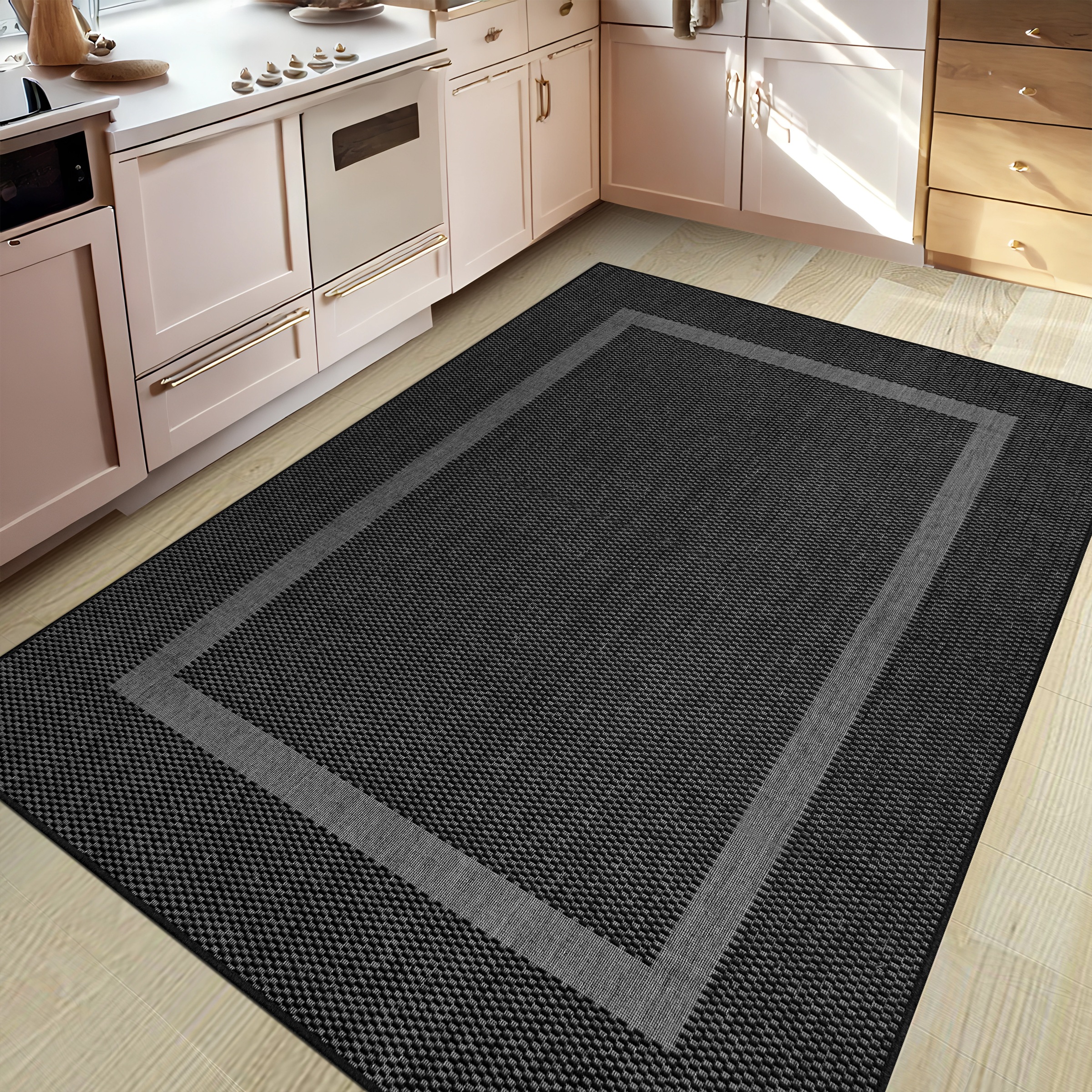 my home Teppich »Venedig Bordüre auch als Läufer erhältlich«, rechteckig, 3 mm Höhe, In- und Outdoor geeignet, Sisal-Optik, Wetterfest & UV-beständig