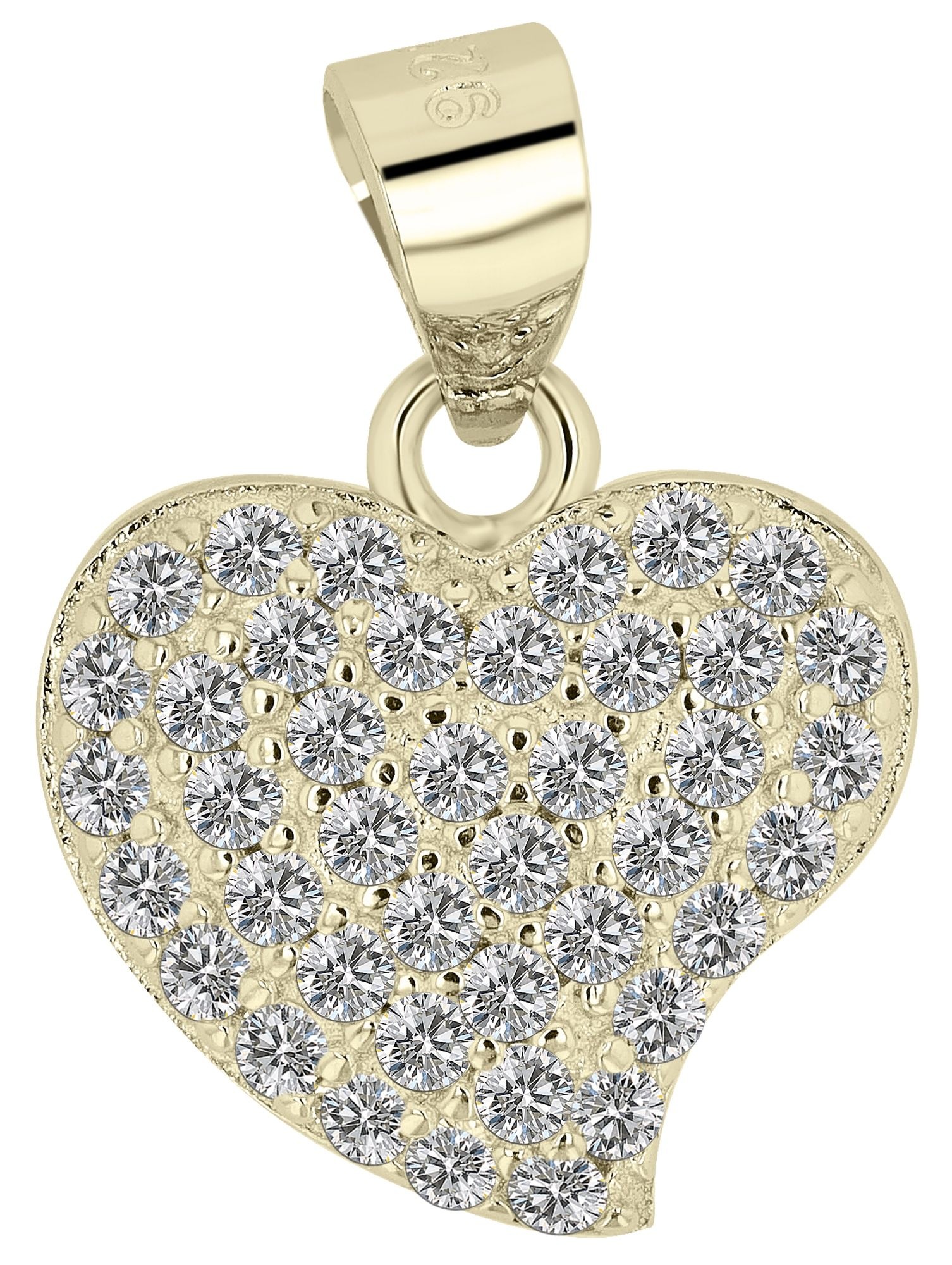 Adelia´s Herzanhänger »Damen Anhänger ¿ Herz Herzanhänger aus 925 Silber mit Zirkonia«