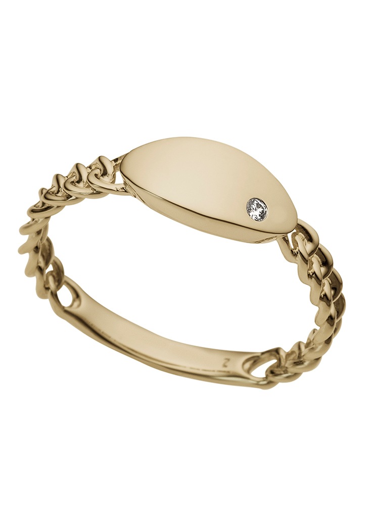 Firetti Diamantring »Oval mit Panzerkettengliederung«