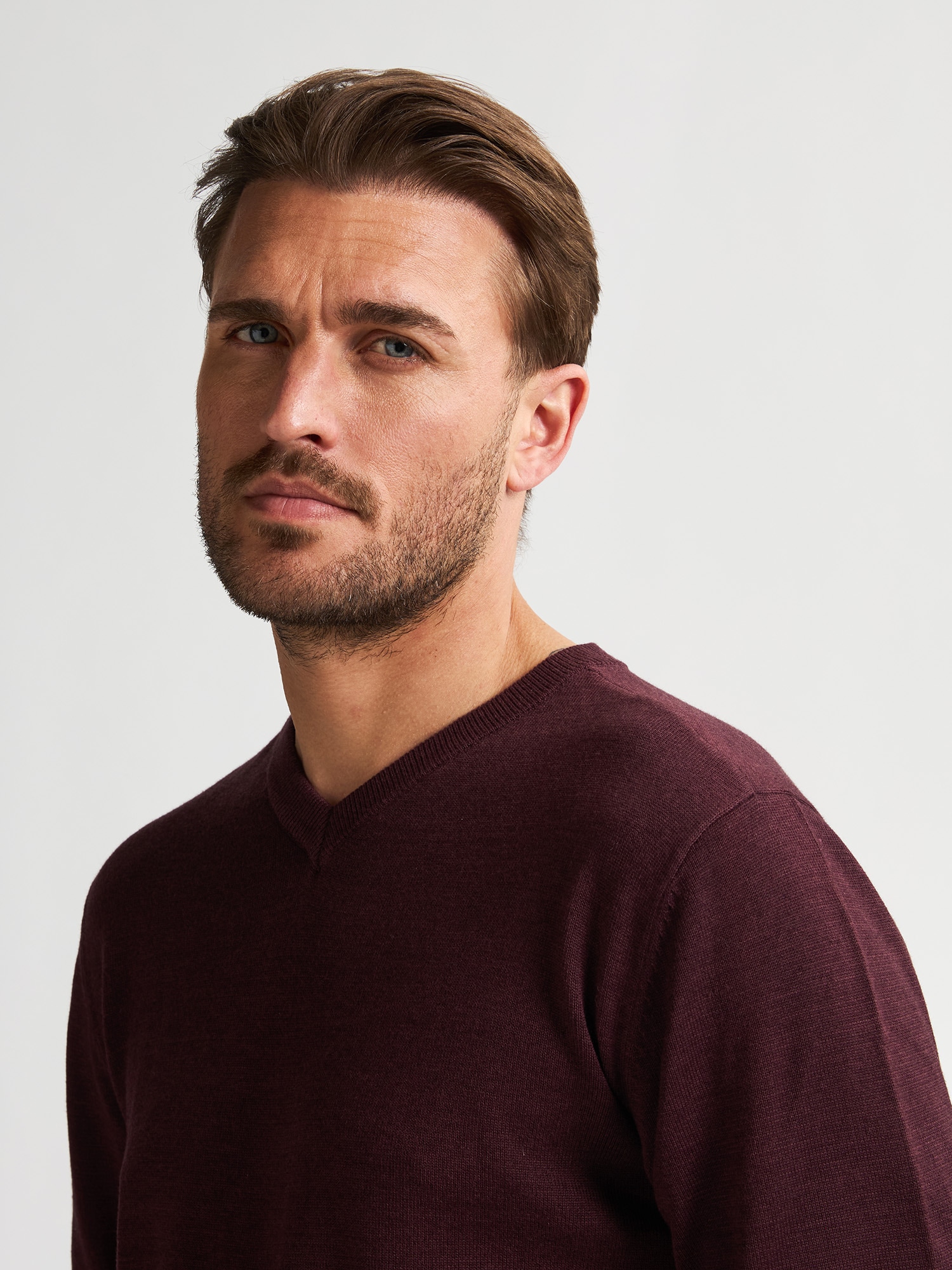 Petrol Industries V-Ausschnitt-Pullover »V-Neck Basi«, Materialmix mit Baumwollanteil