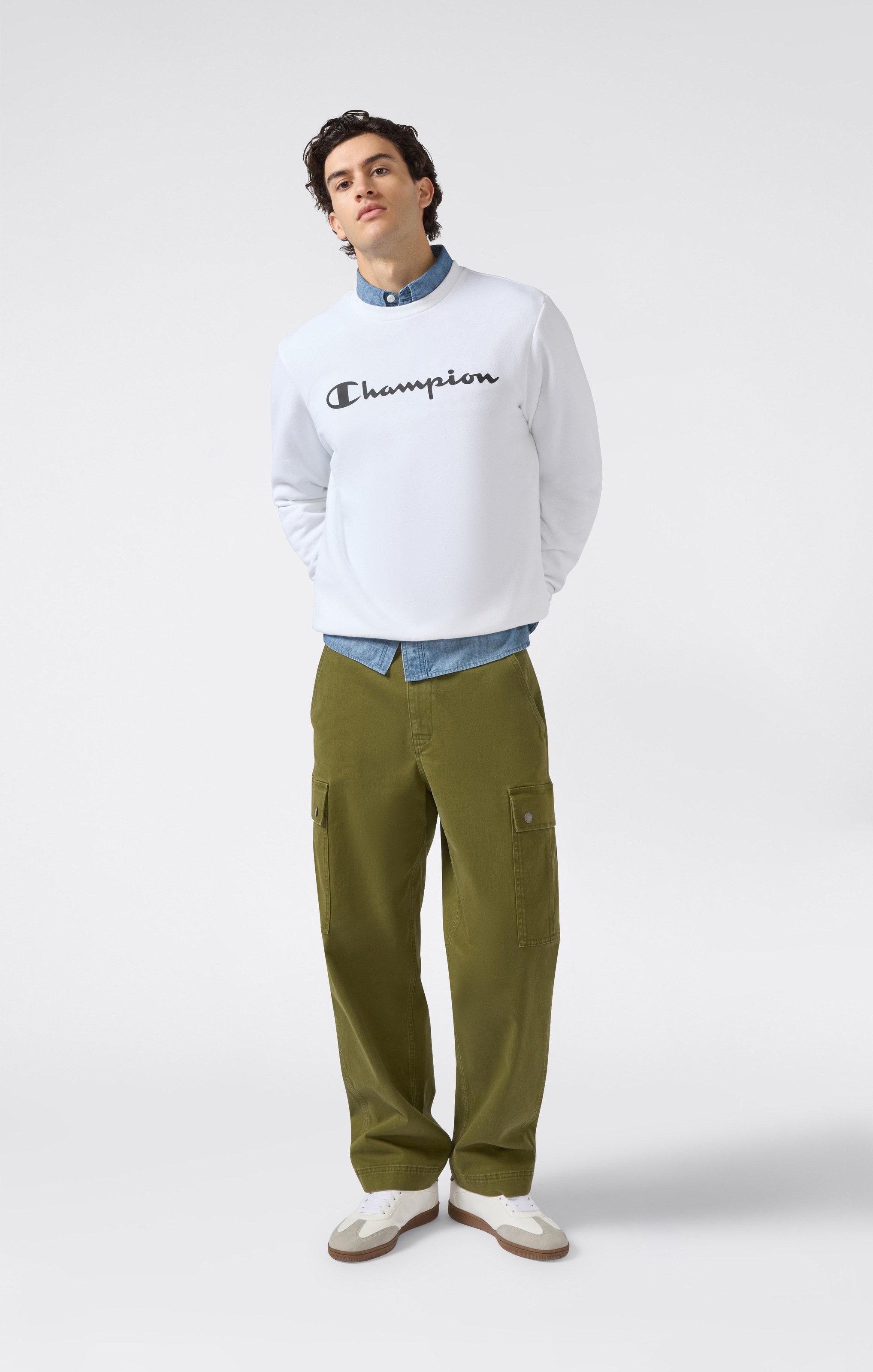 Champion Kapuzensweatshirt »BASICS Fleece Crewneck Sweatshirt Large Logo«
