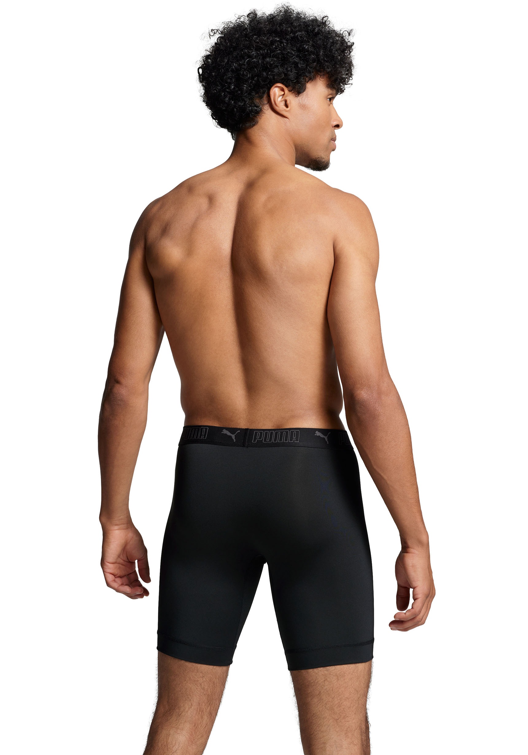 PUMA Boxershorts »PUMA MEN SPORT MICROFIBER LONG BOXERS 2P«, (Packung, 2er Pack), mit Logo-Bund
