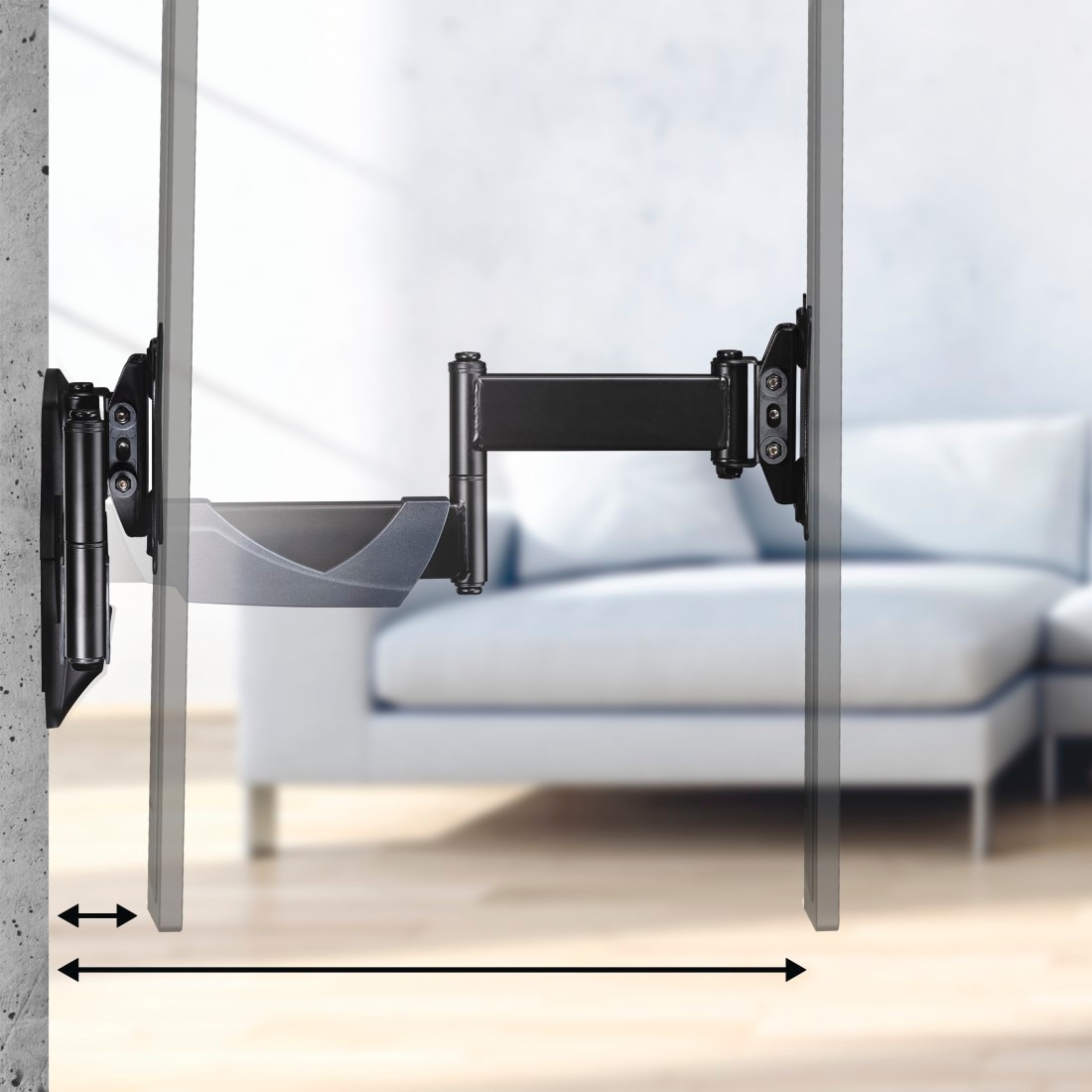 Hama TV-Wandhalterung »TV Halterung, schwenkbar, vollbeweglich, 25 - 66 cm (10" - 26")«, bis 66 cm Zoll