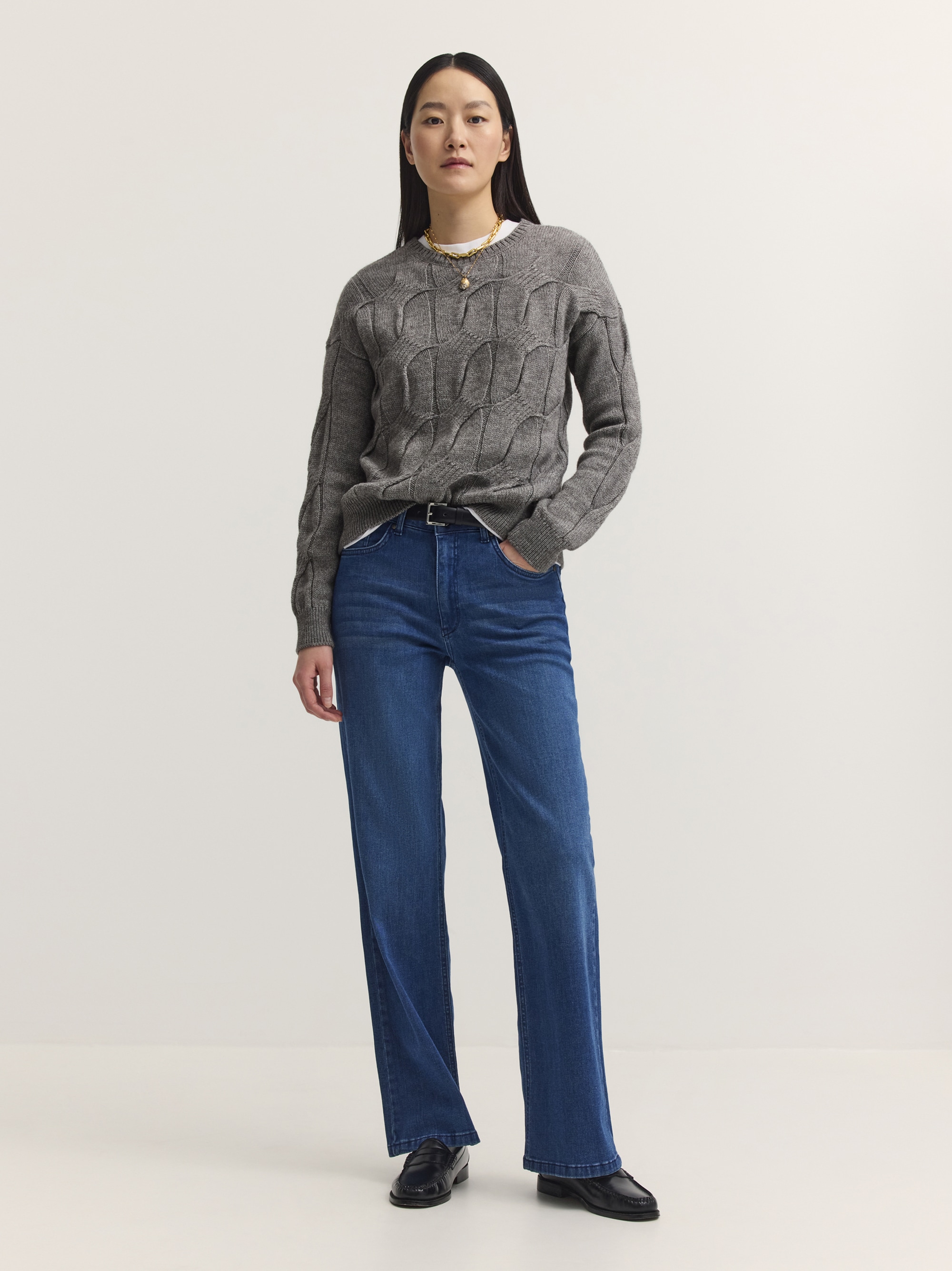 bugatti Rundhalspullover »Regular Fit« Regular Fit Alpaka-Wollmix