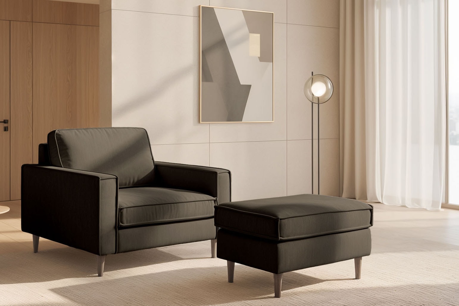 Home affaire Loveseat »Pinto Skandi 105 cm, Chenille, Struktur«