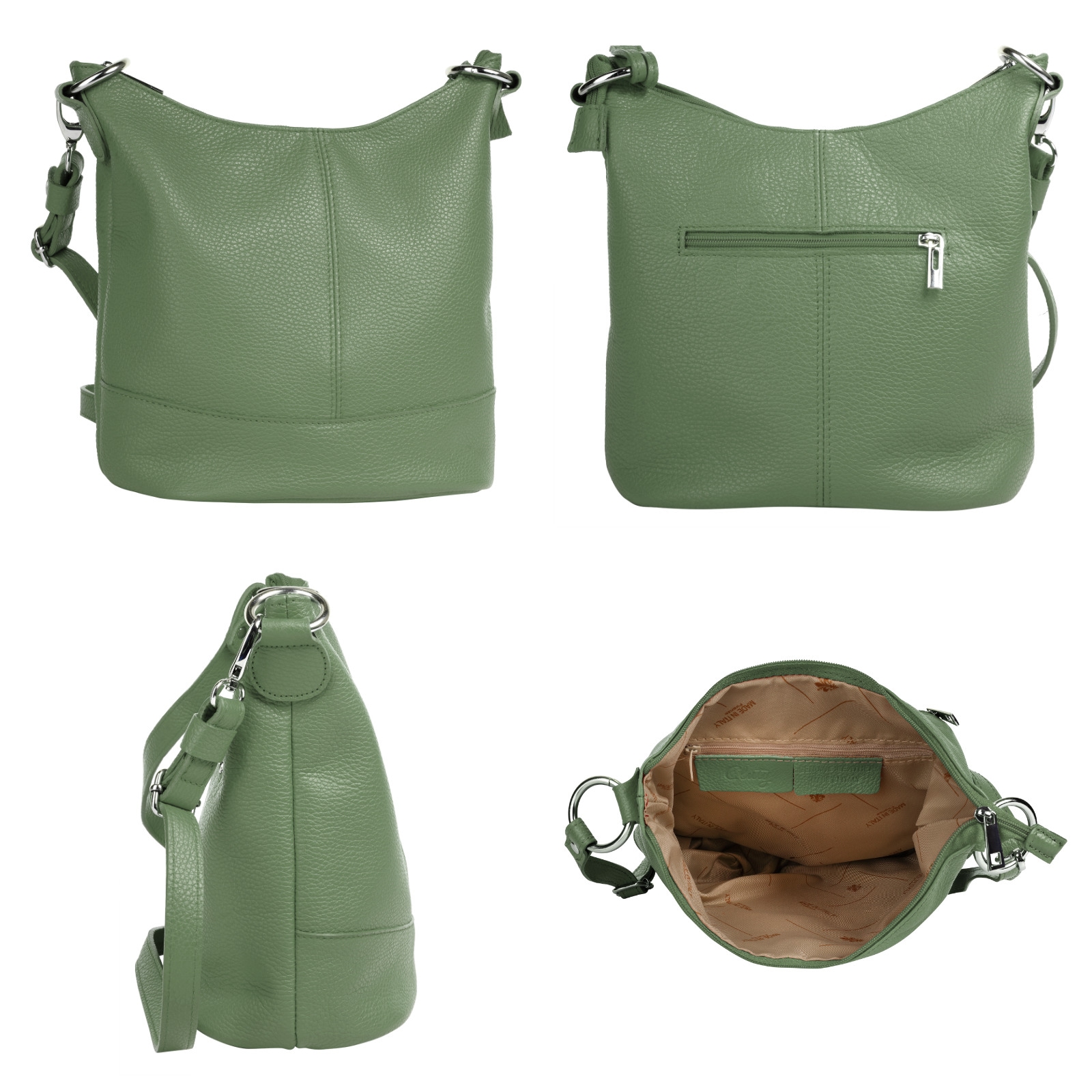 Cluty Umhängetasche, echt Leder, Made in Italy