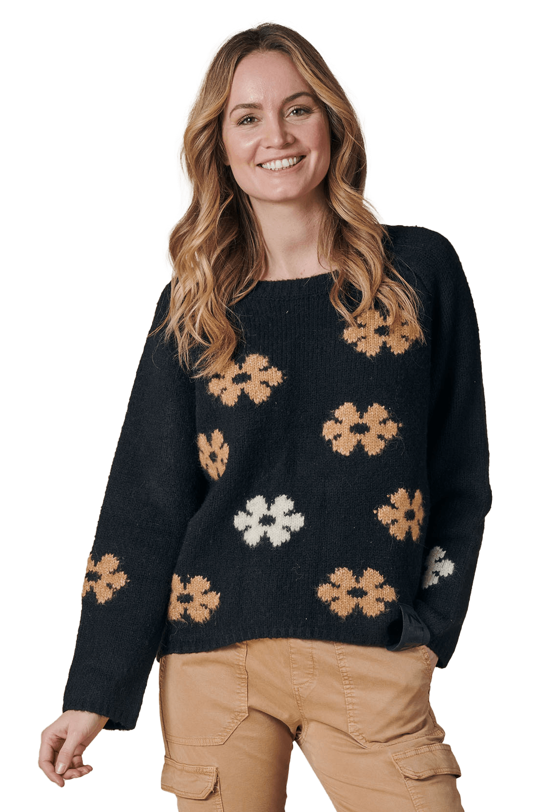 Zhrill Strickpullover »ISABELLA«, mit Blumenintarsien