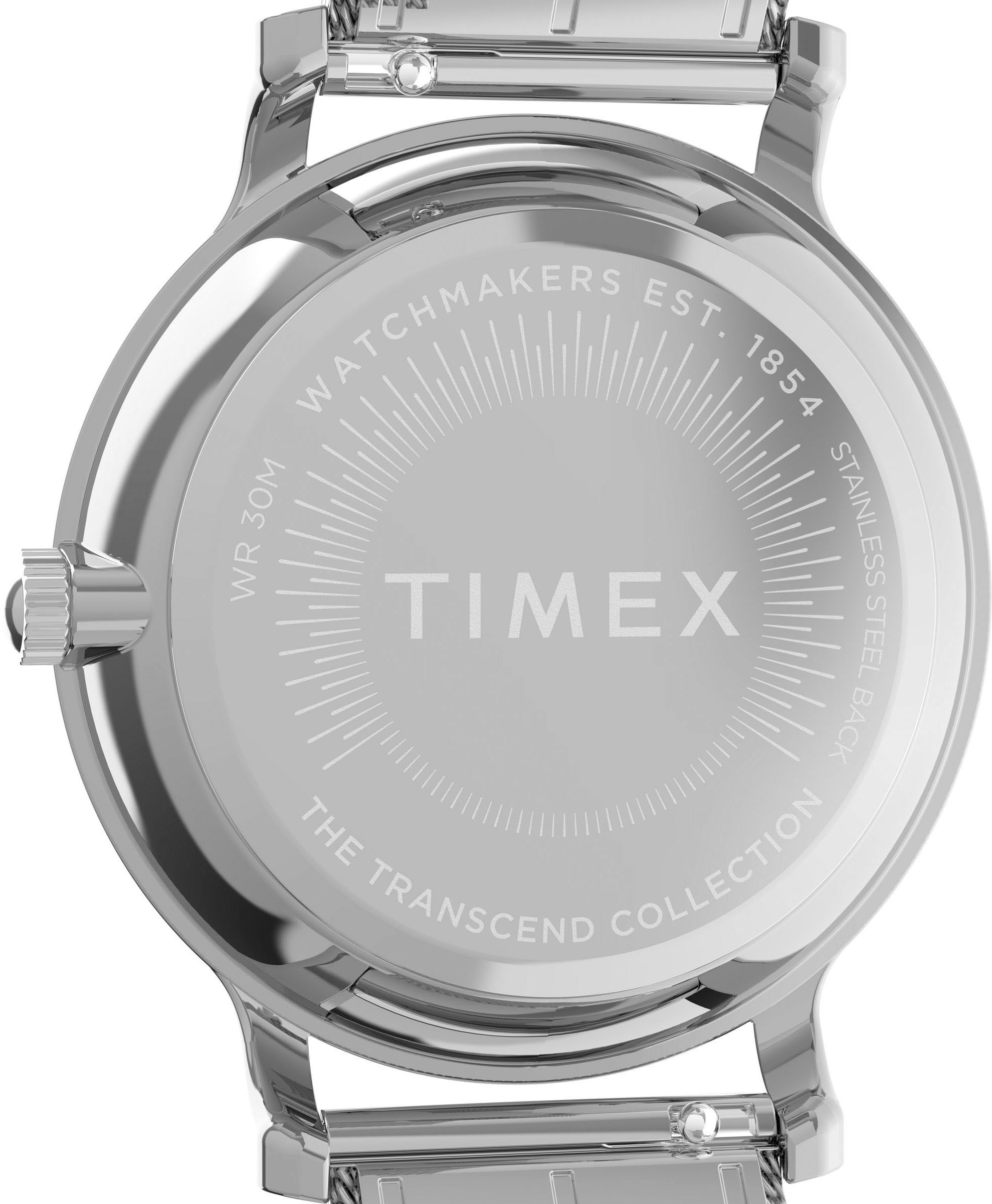 Timex Quarzuhr »TRANSCEND« Armbanduhr, Damenuhr,Edelstahlarmband,analog
