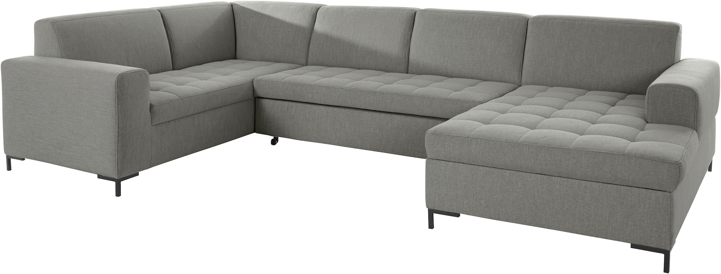 OTTO products Wohnlandschaft »Grazzo, aktuelle Steppung im Sitz, viel Platz, U-Form, Breite 332cm«, hochwertige Stoffe aus recyceltem Material, Steppung im Sitzbereich