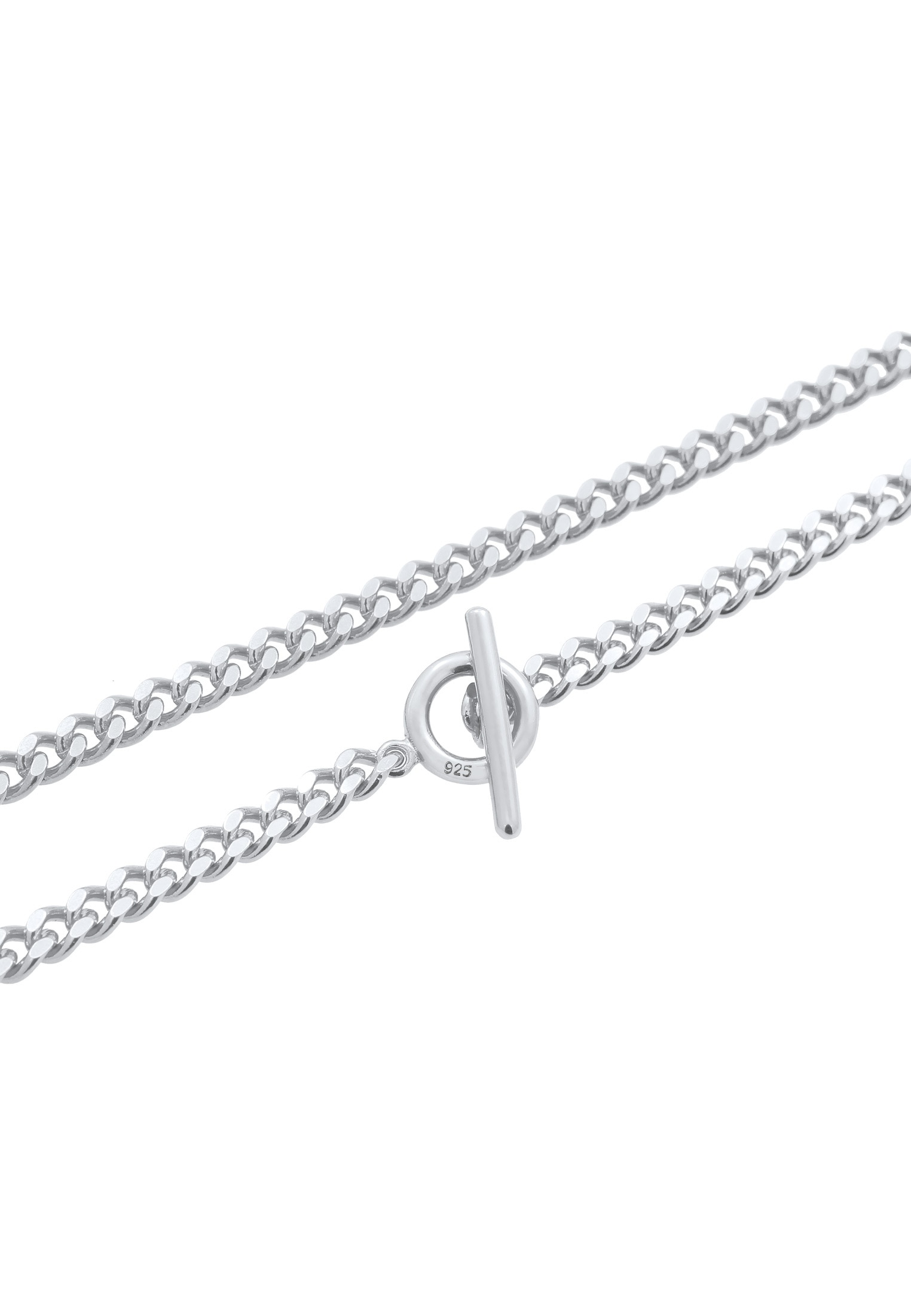 Elli Choker »Halskette Panzerkette Choker Kreis Stab 925 Silber«
